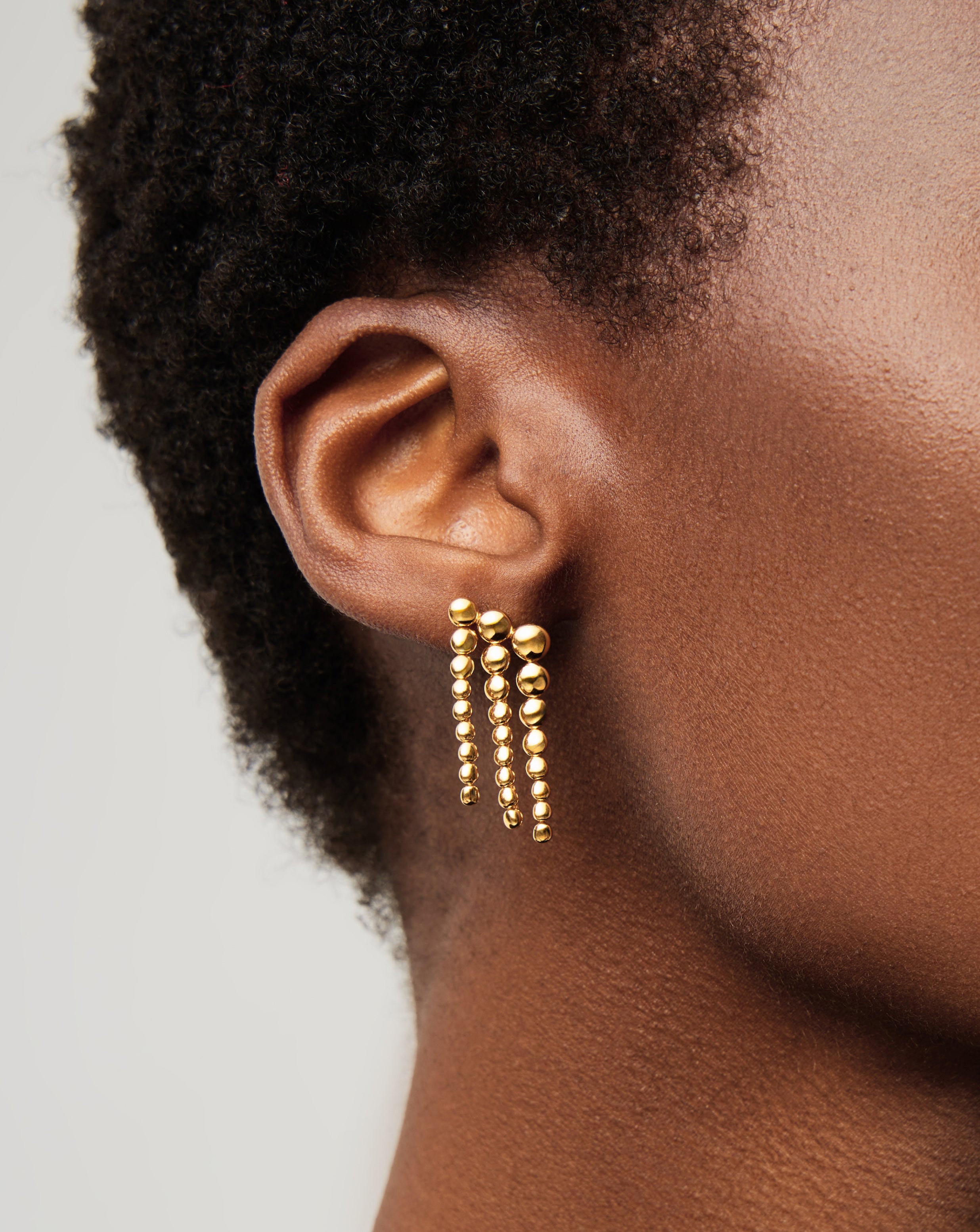 Beaded Waterfall Drop Earrings | 18ct Gold Vermeil