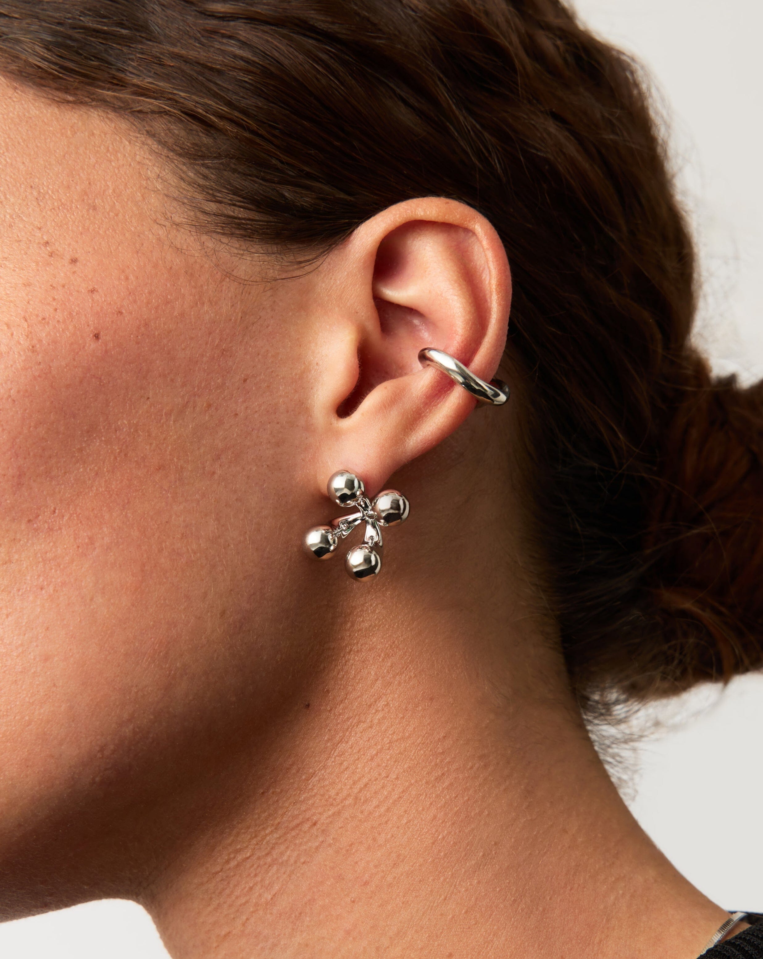 Atom Oversized Stud Earrings | Silver Plated Earrings Missoma 