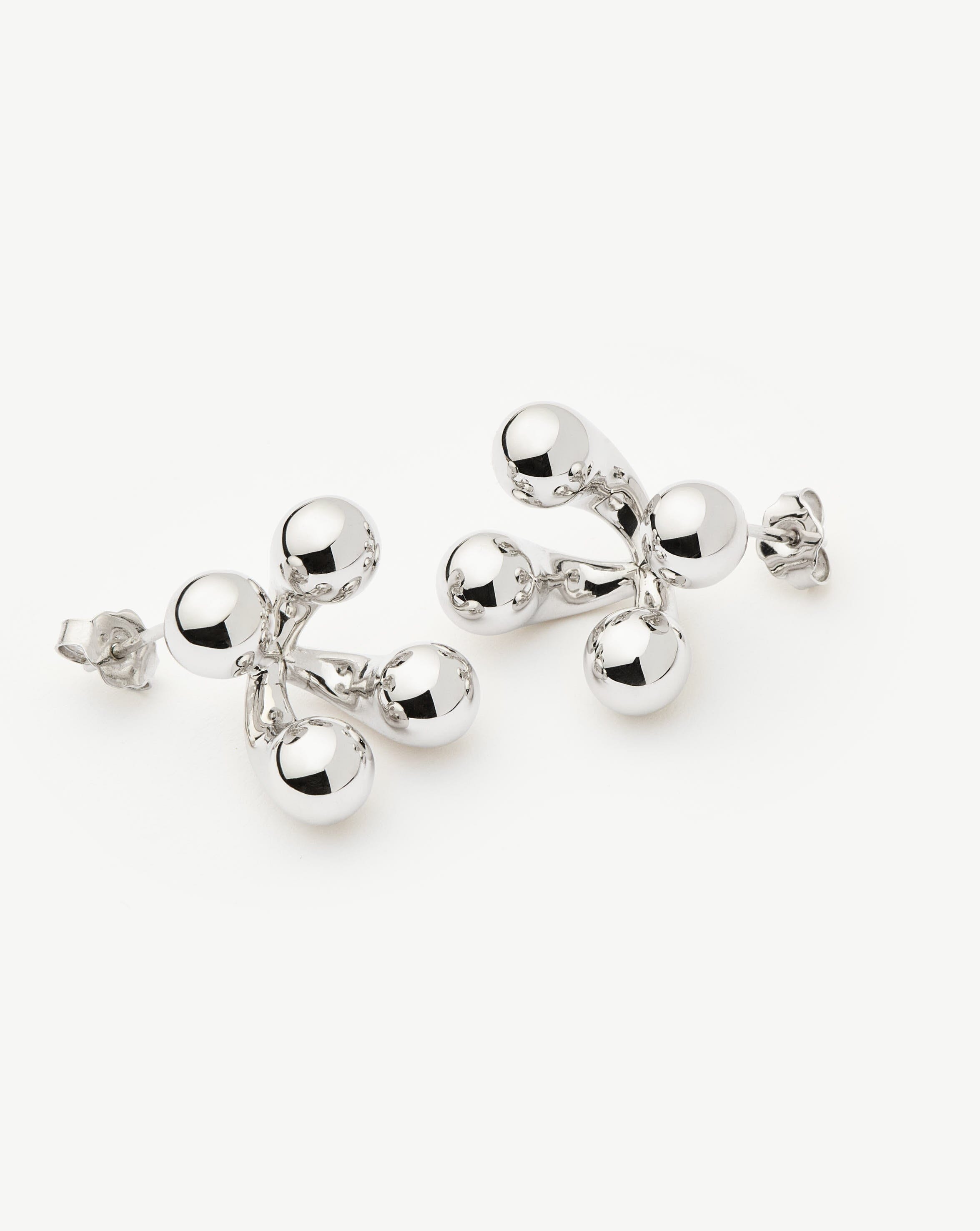 Atom Oversized Stud Earrings | Silver Plated Earrings Missoma 