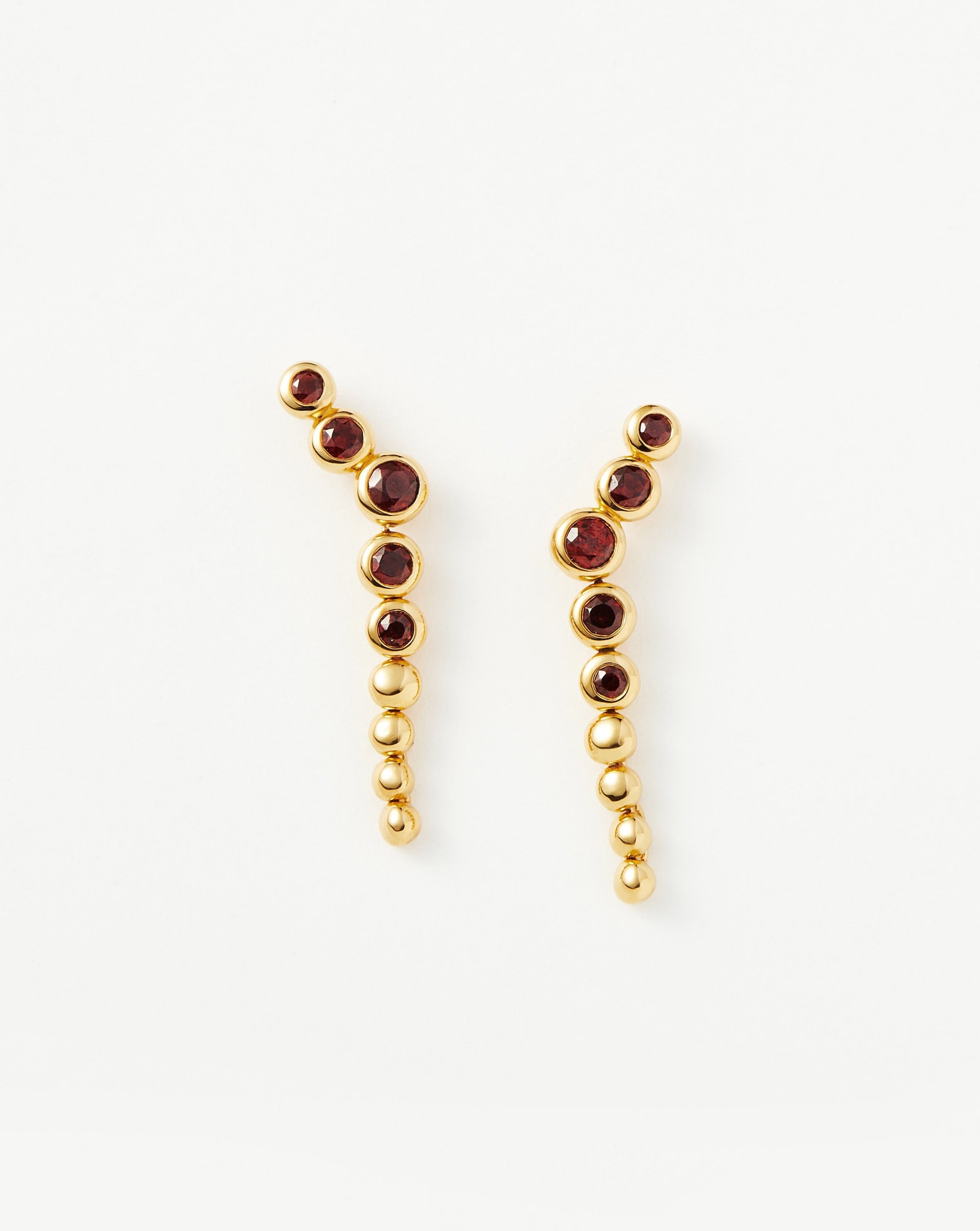 Beaded Red Garnet Gemstone Drop Stud Earrings Earrings Missoma 