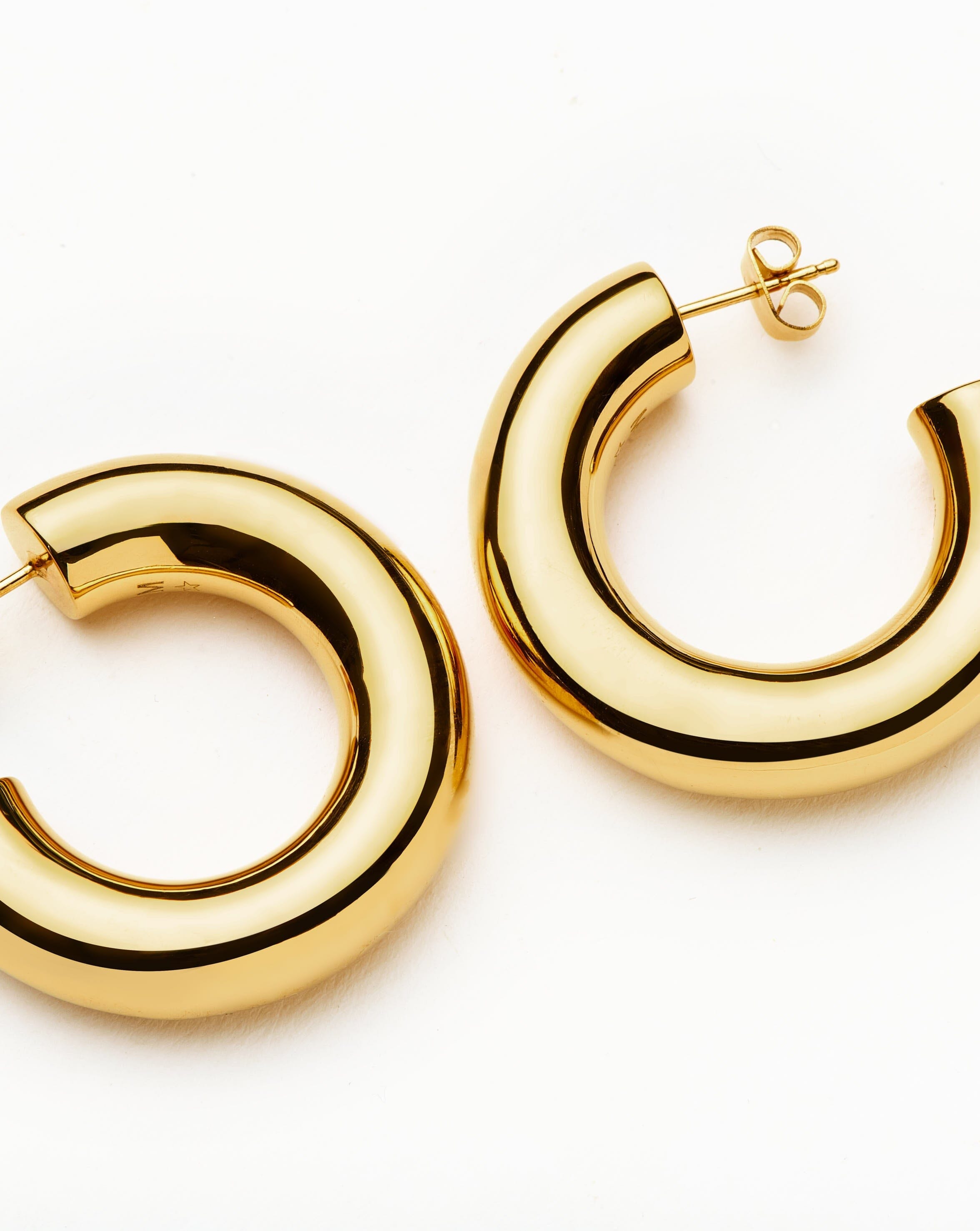 Chubby Large Hoop Earrings | 18ct Gold Plated Earrings Missoma 