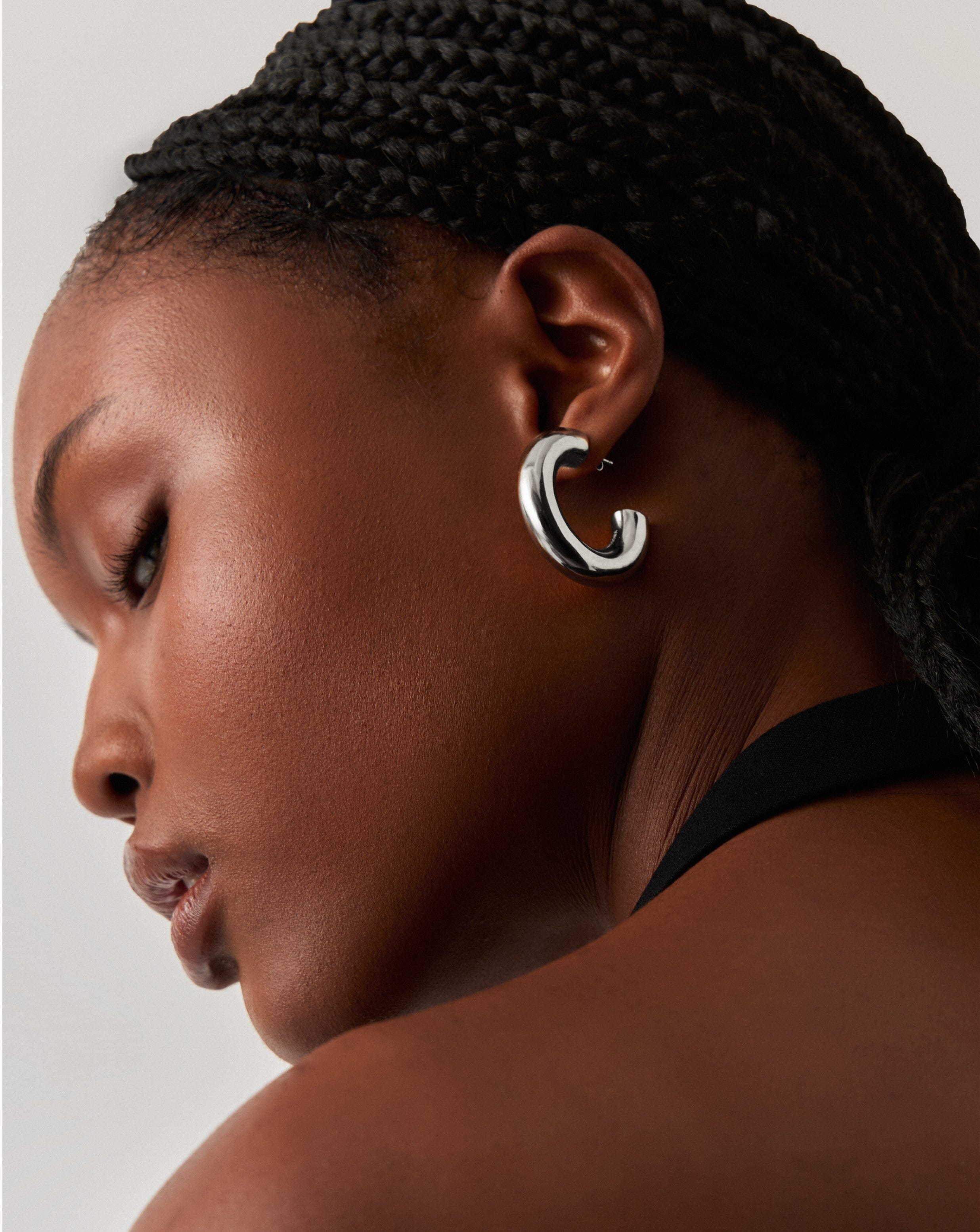 Chubby Large Hoop Earrings | Silver Plated Earrings Missoma 