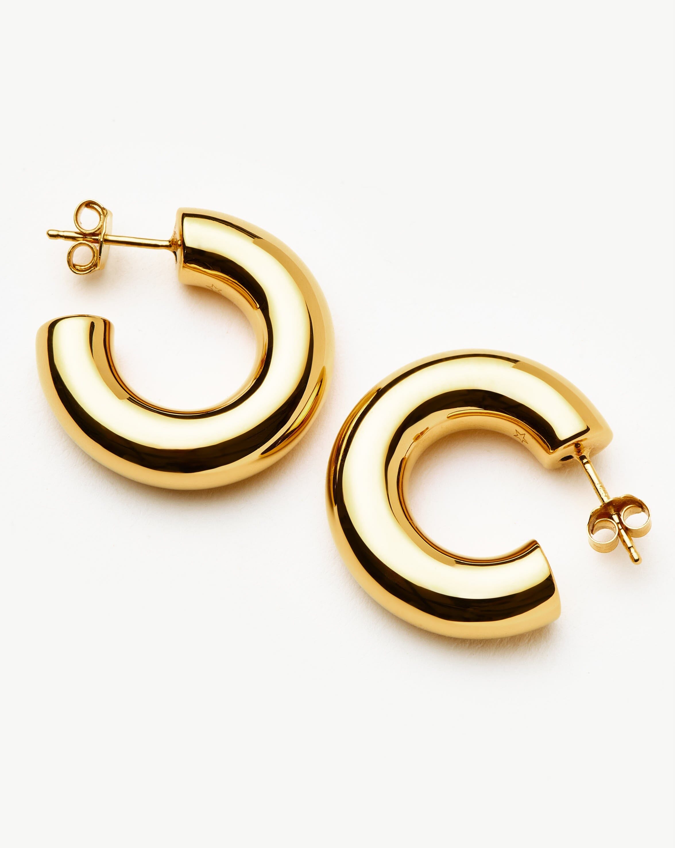 Chubby Medium Hoop Earrings | 18ct Gold Vermeil Earrings Missoma 