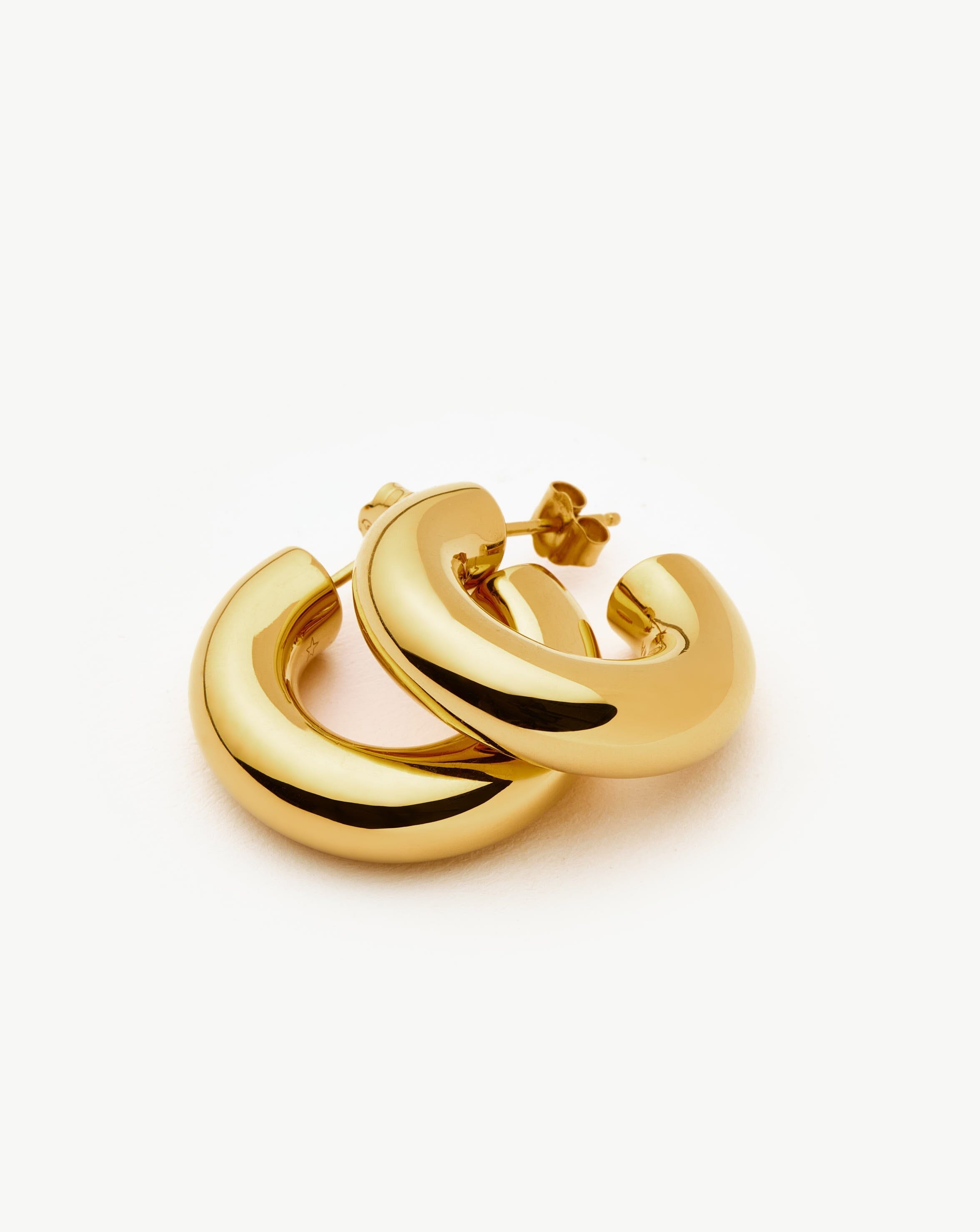 Chubby Medium Hoop Earrings | 18ct Gold Vermeil Earrings Missoma 