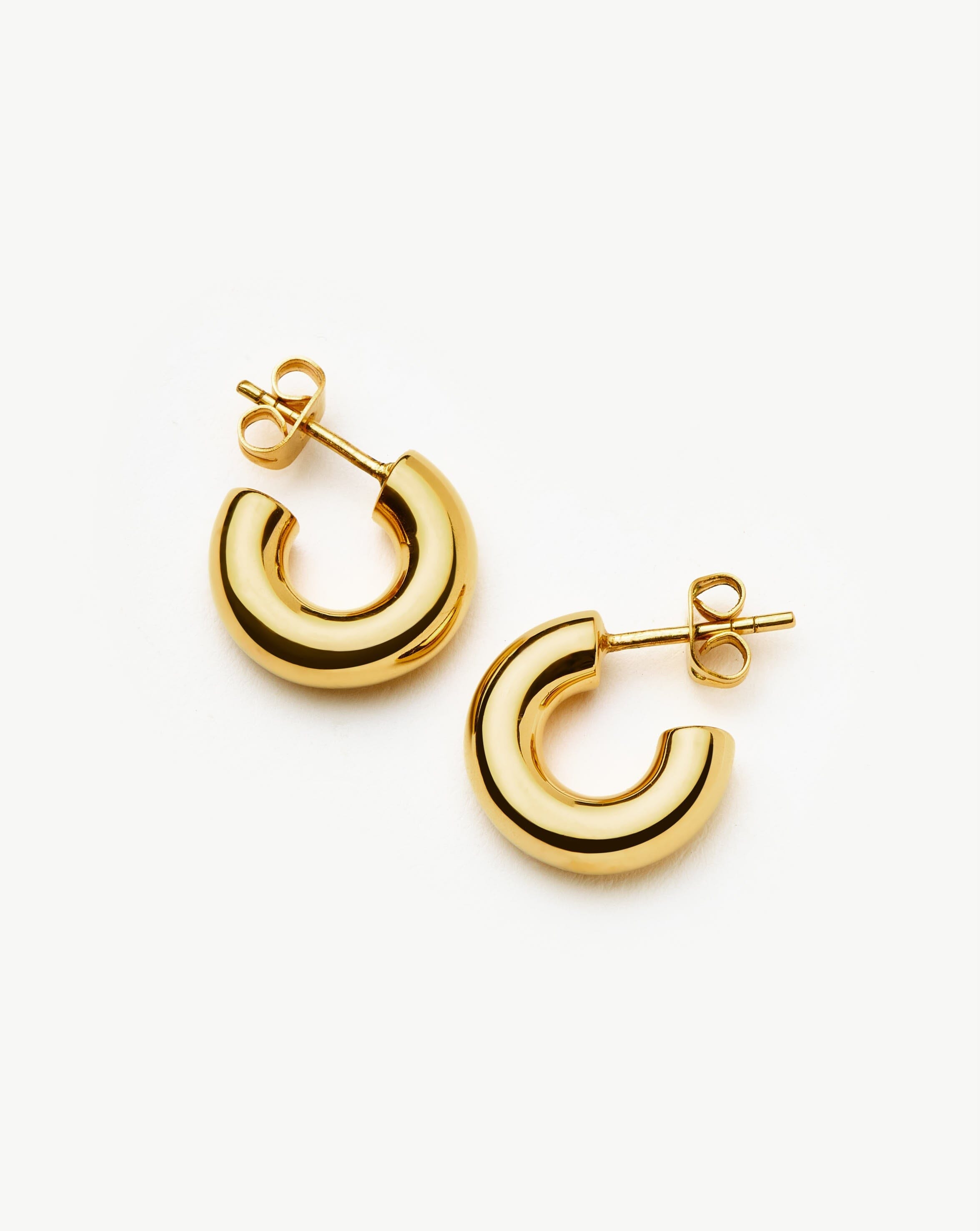 Chubby Mini Hoop Earrings | 18ct Gold Vermeil Earrings Missoma 