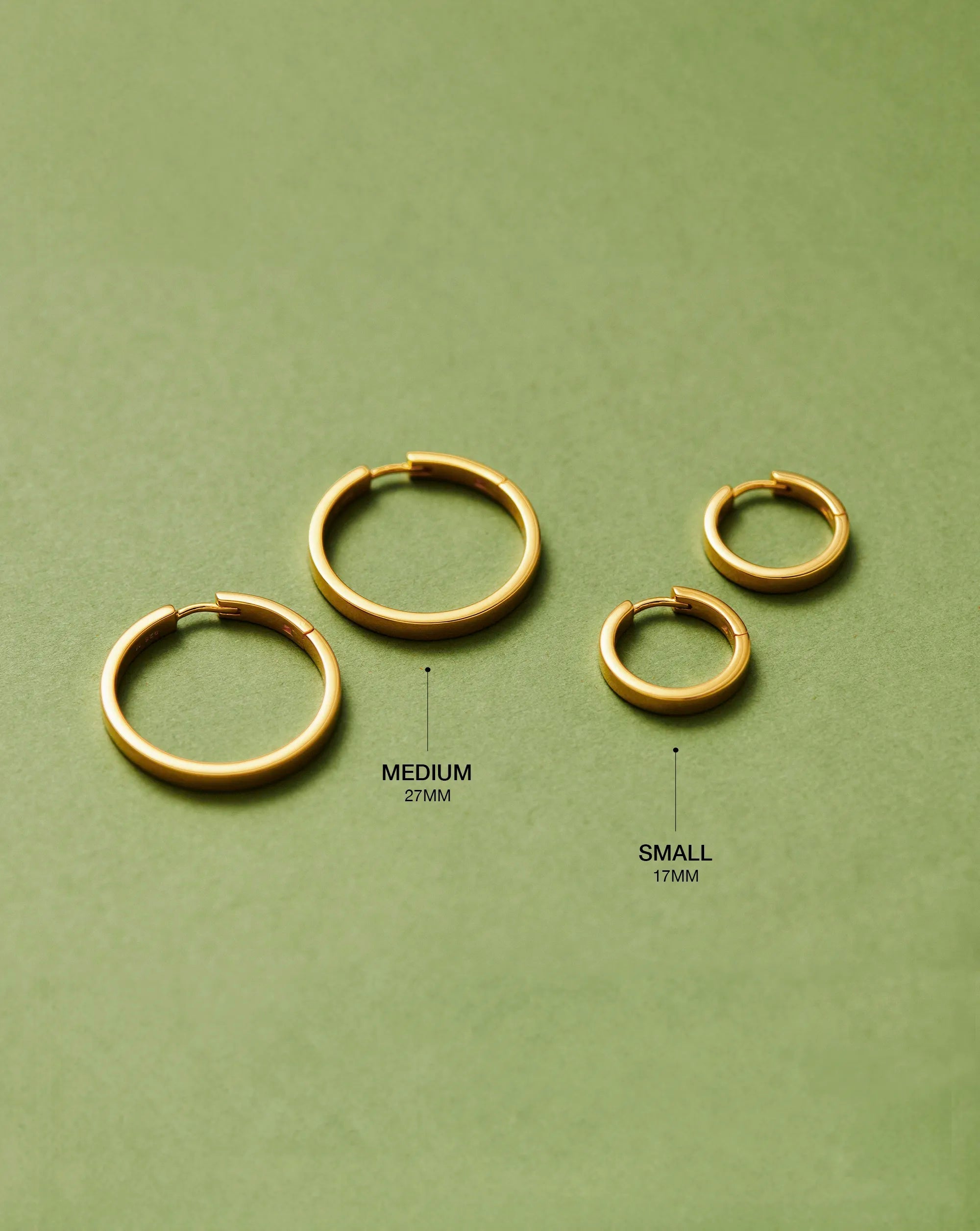 Classic Flat Small Hoop Earrings | 18ct Gold Plated Vermeil Earrings Missoma 