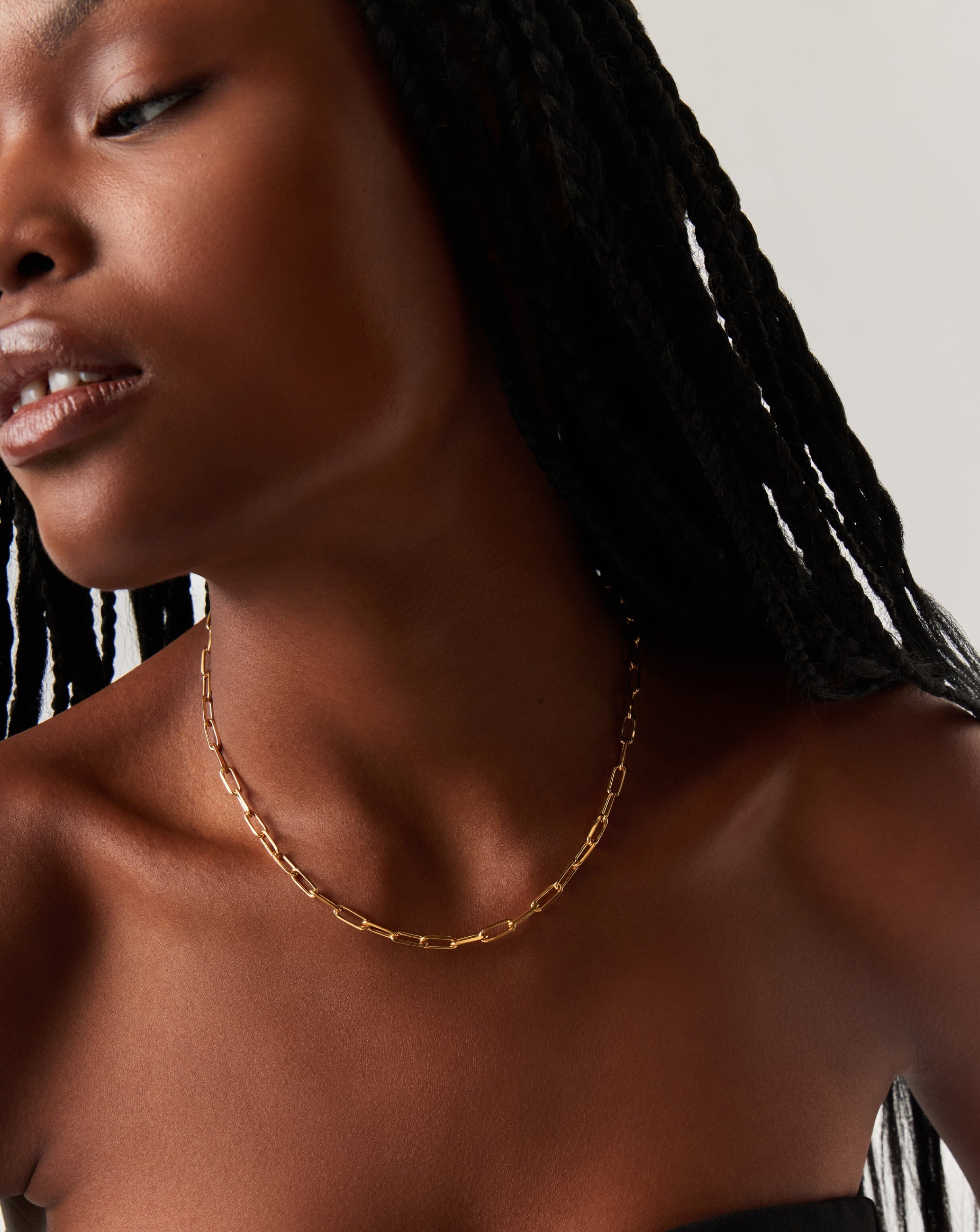 Classic Mini Short Paperclip Chain Necklace | 18ct Gold Plated Necklaces Missoma 