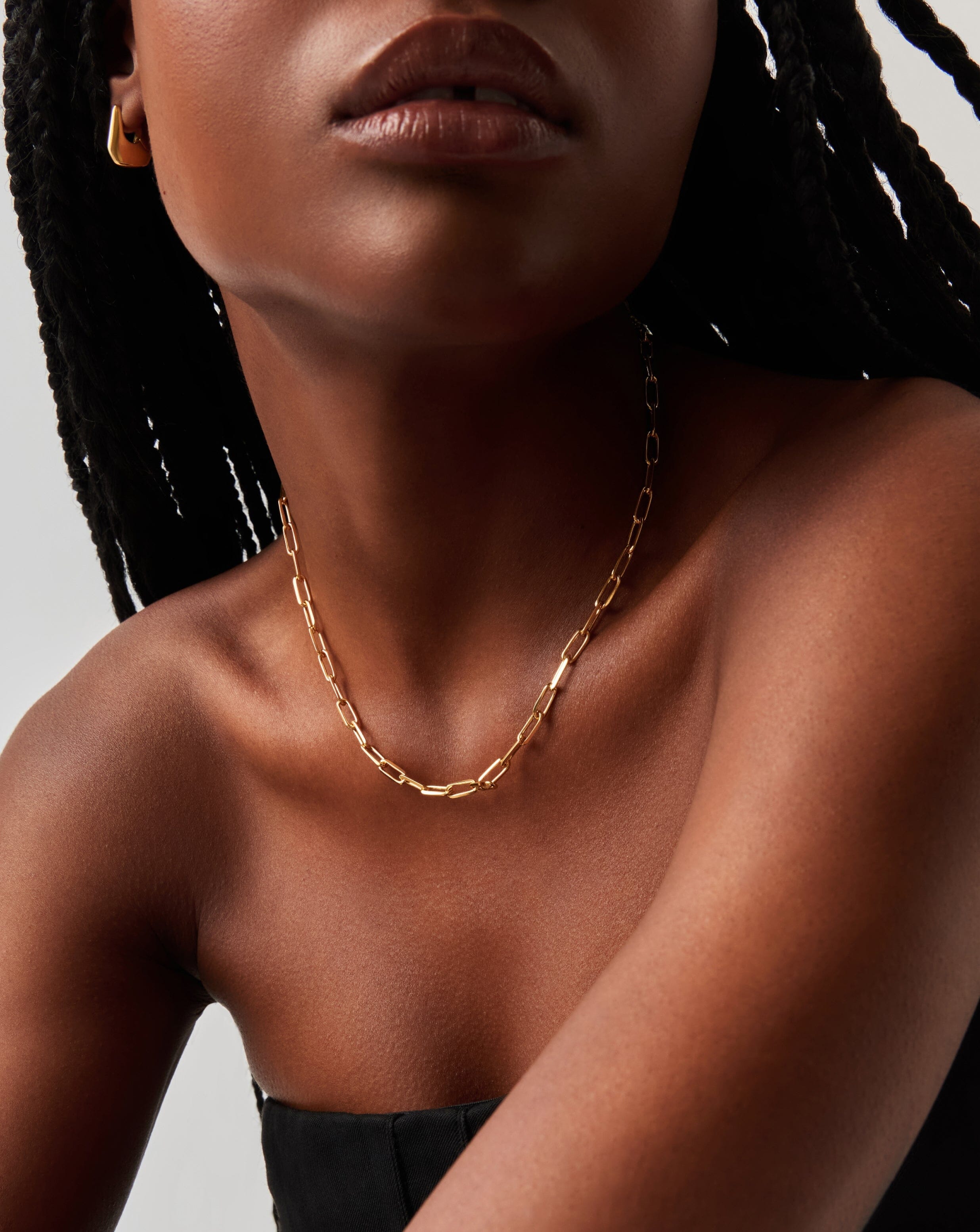 Classic Mini Short Paperclip Chain Necklace | 18ct Gold Plated Necklaces Missoma 