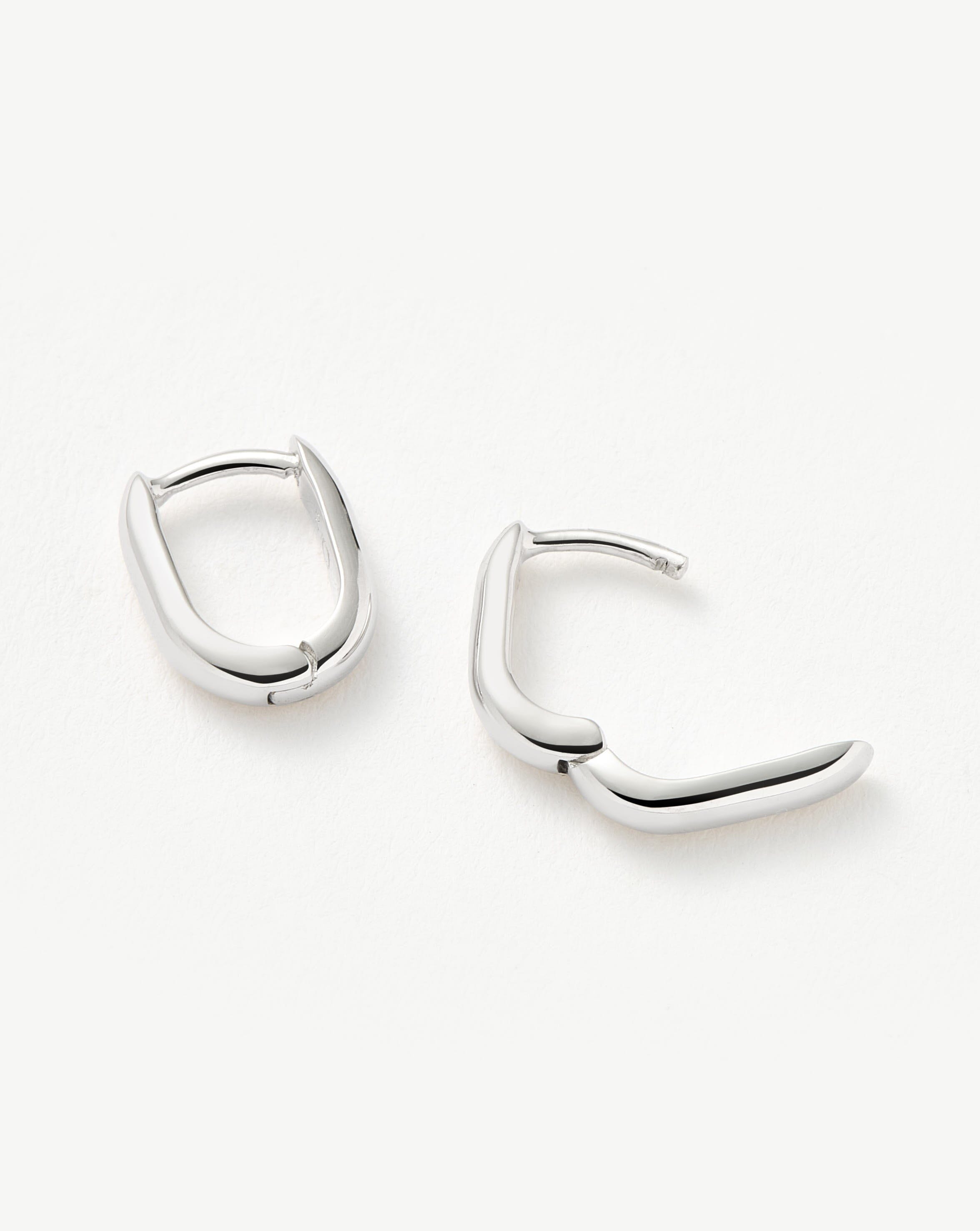 Classic Ovate Huggies | Rhodium Plated on Recycled Sterling Silver Earrings Missoma 