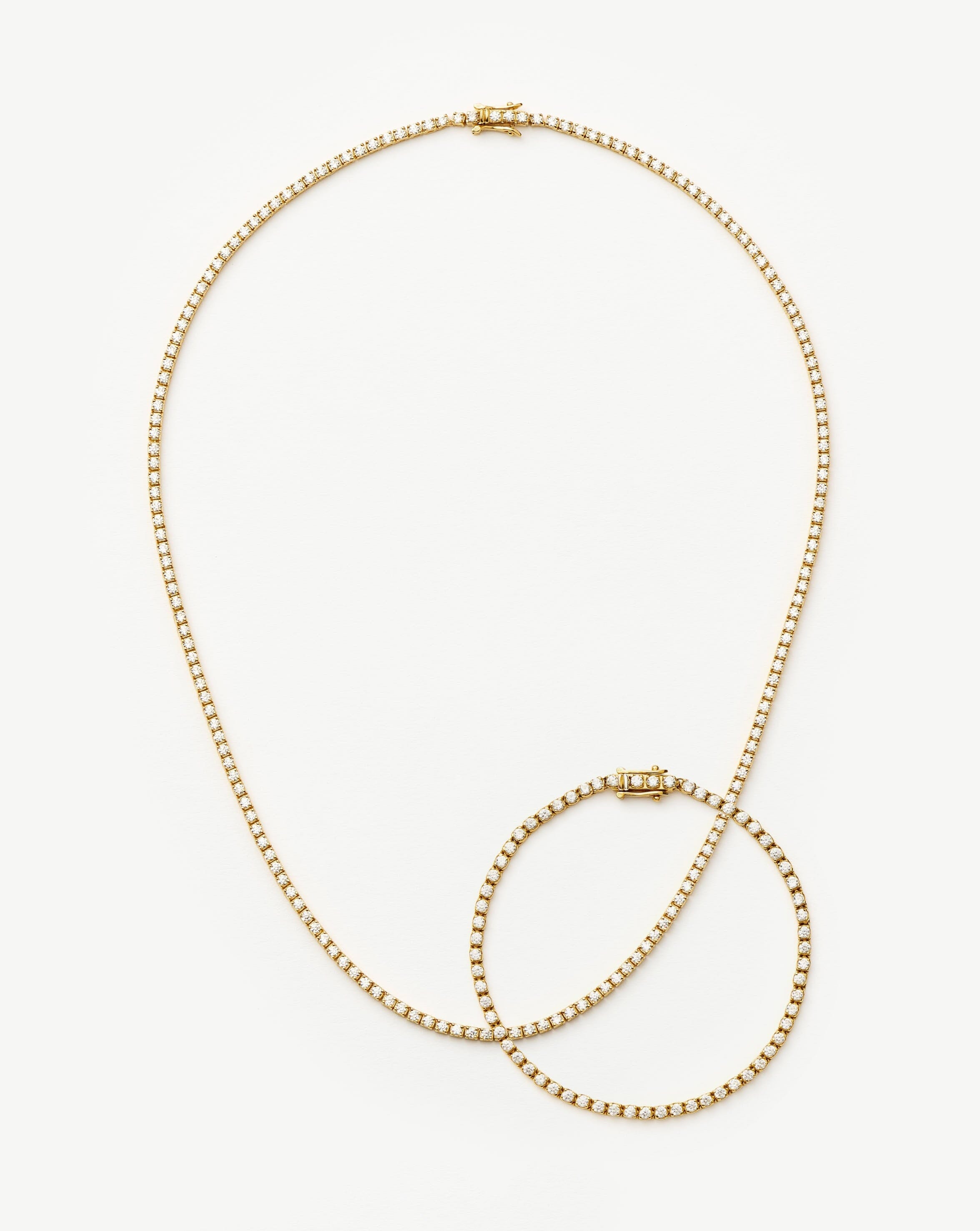 Classic Tennis Necklace & Bracelet Set | 18ct Gold Vermeil Cubic Zirconia Mixed Jewellery Set Missoma 