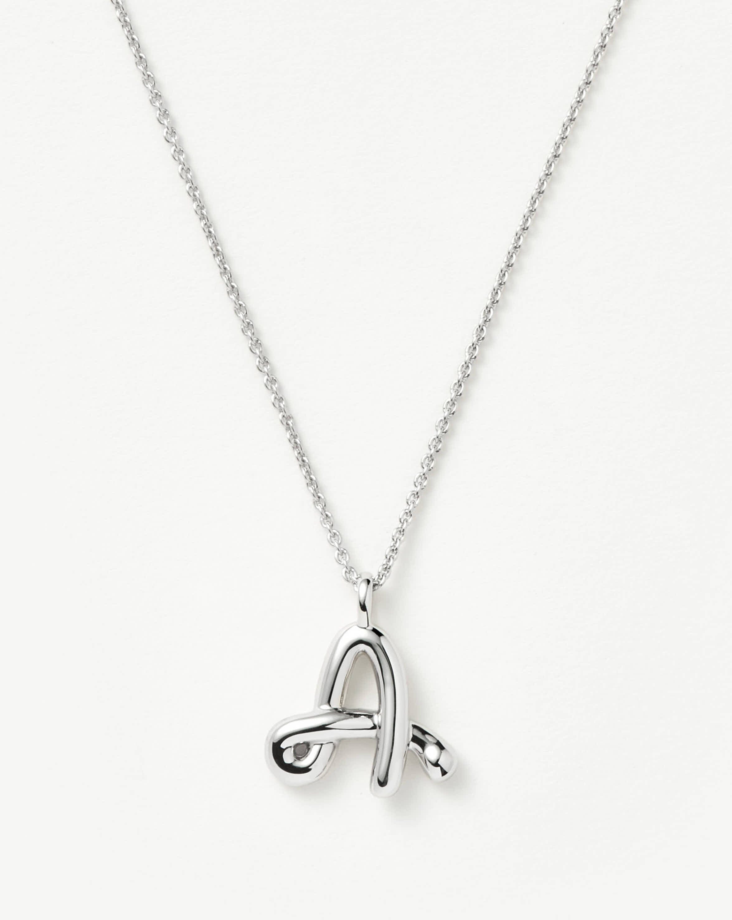 Curly Molten Initial Pendant Necklace - Initial A | Sterling Silver Necklaces Missoma 