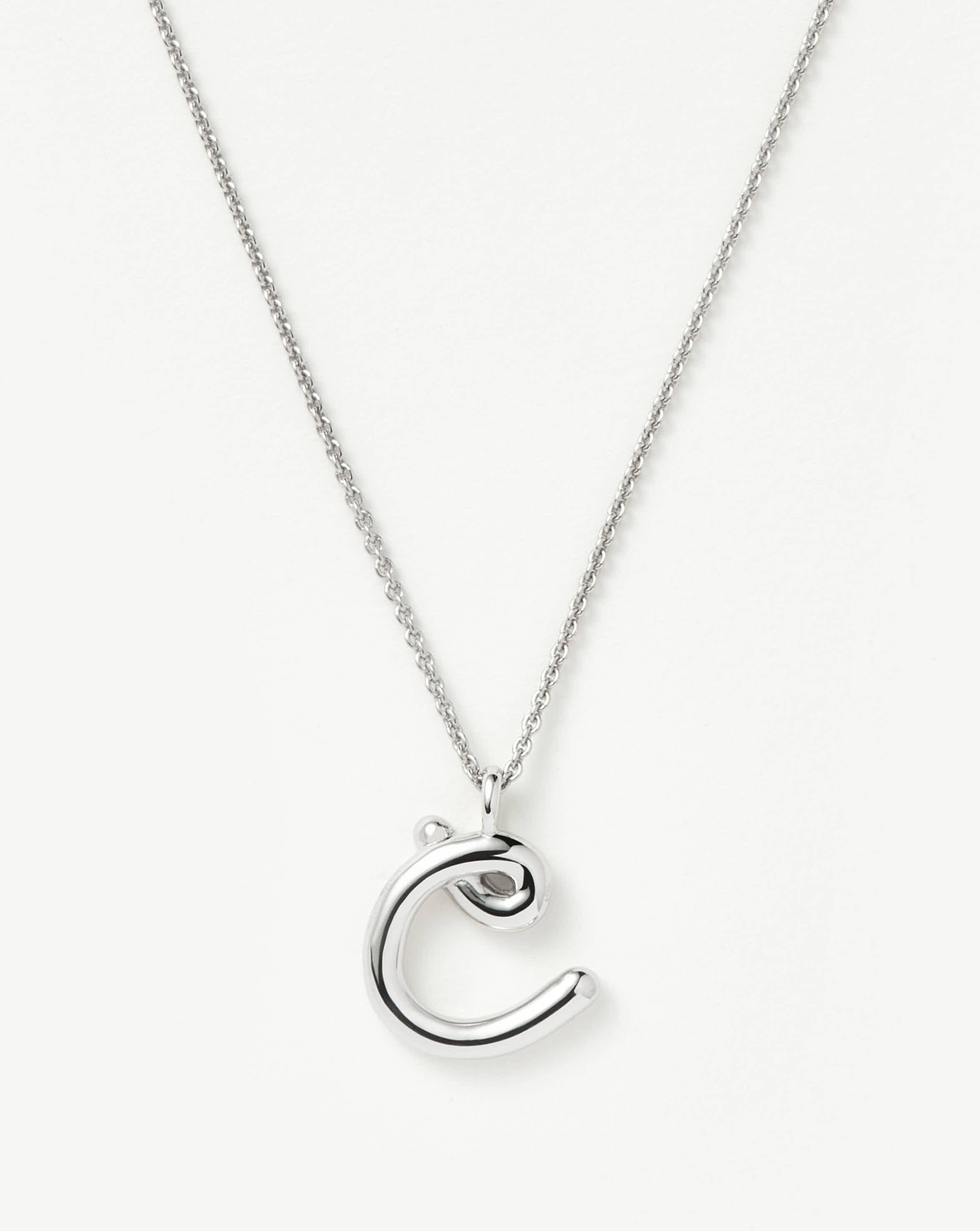 Curly Molten Initial Pendant Necklace - Initial C | Sterling Silver Necklaces Missoma 