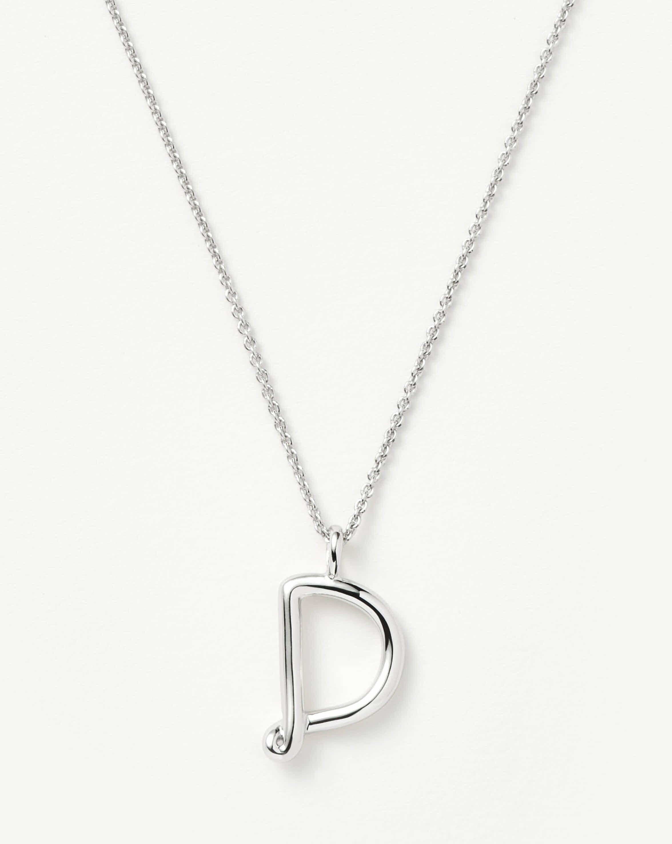 Curly Molten Initial Pendant Necklace - Initial D | Sterling Silver Necklaces Missoma 