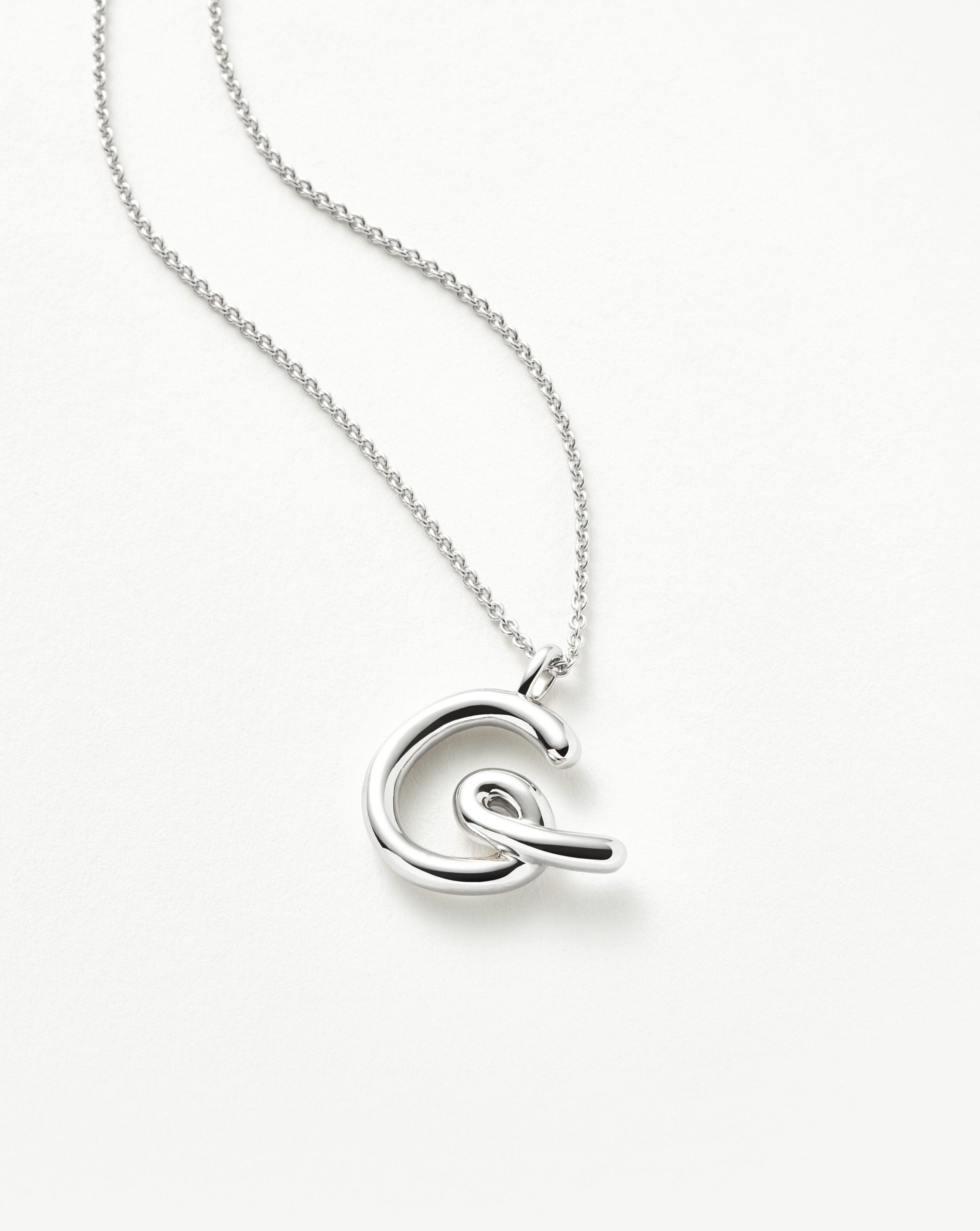 Curly Molten Initial Pendant Necklace - Initial G | Sterling Silver Necklaces Missoma 