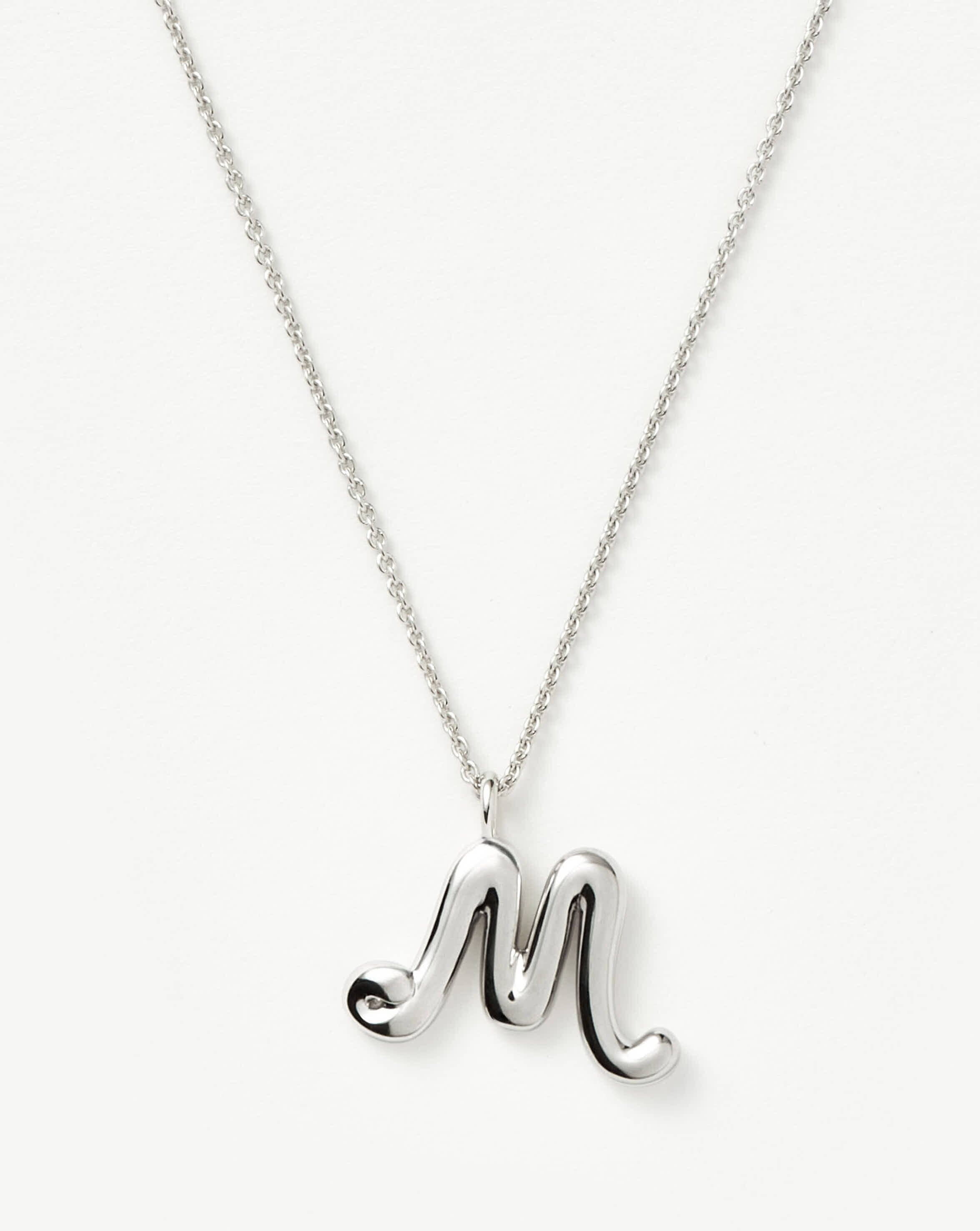 Curly Molten Initial Pendant Necklace - Initial M | Sterling Silver Necklaces Missoma 