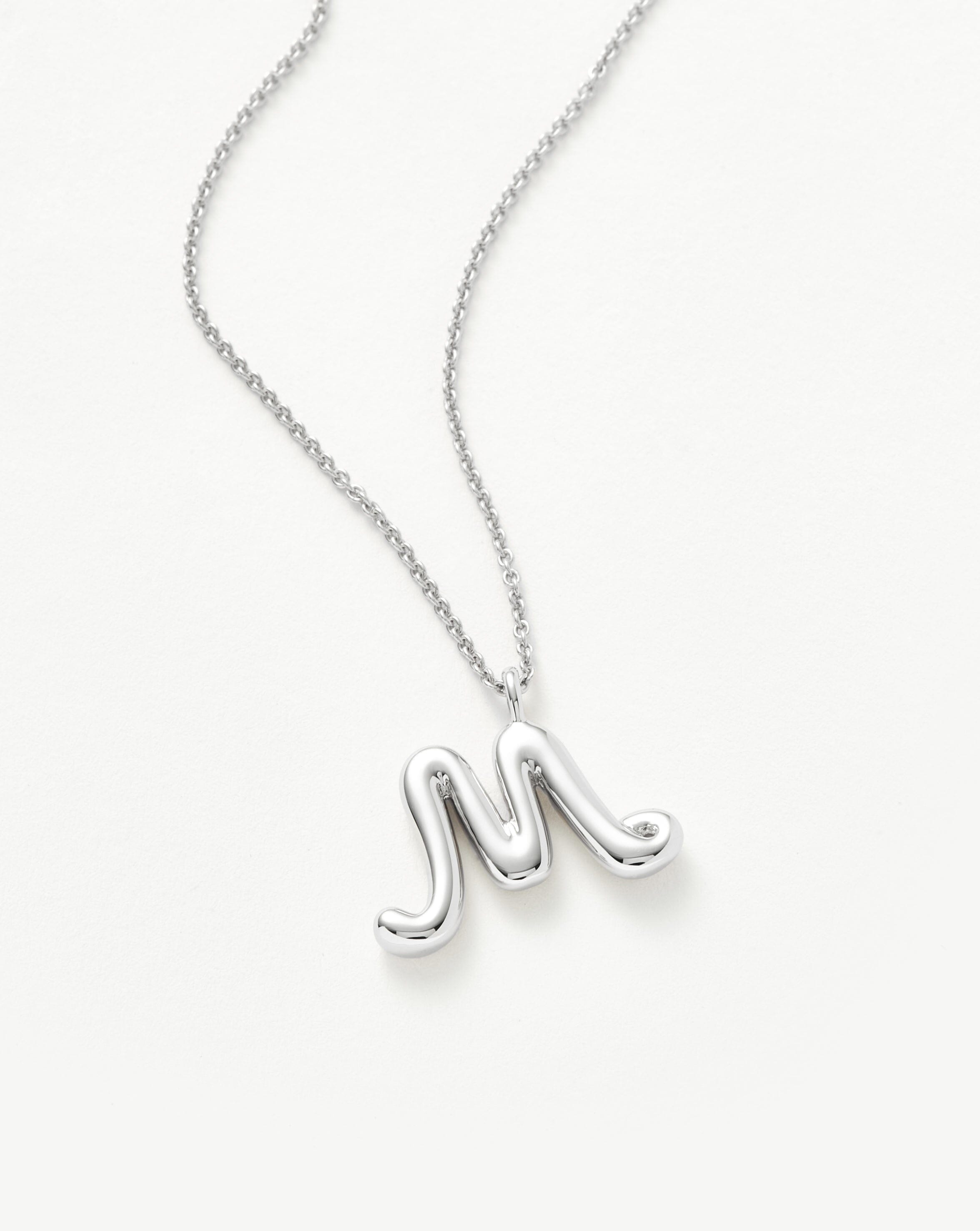 Curly Molten Initial Pendant Necklace - Initial M | Sterling Silver Necklaces Missoma 