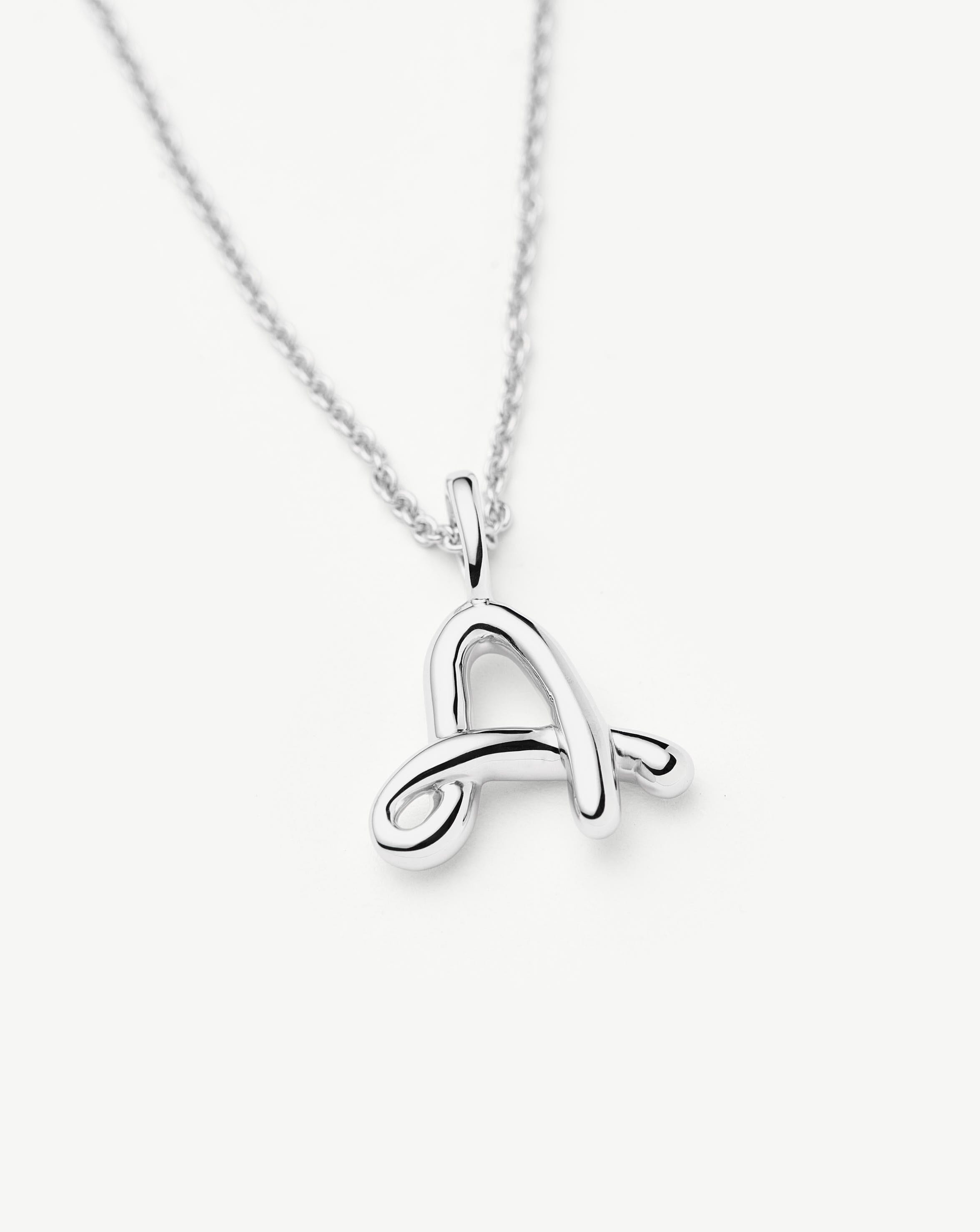 Curly Molten Mini Initial Necklace - A | Sterling Silver Necklaces Missoma 