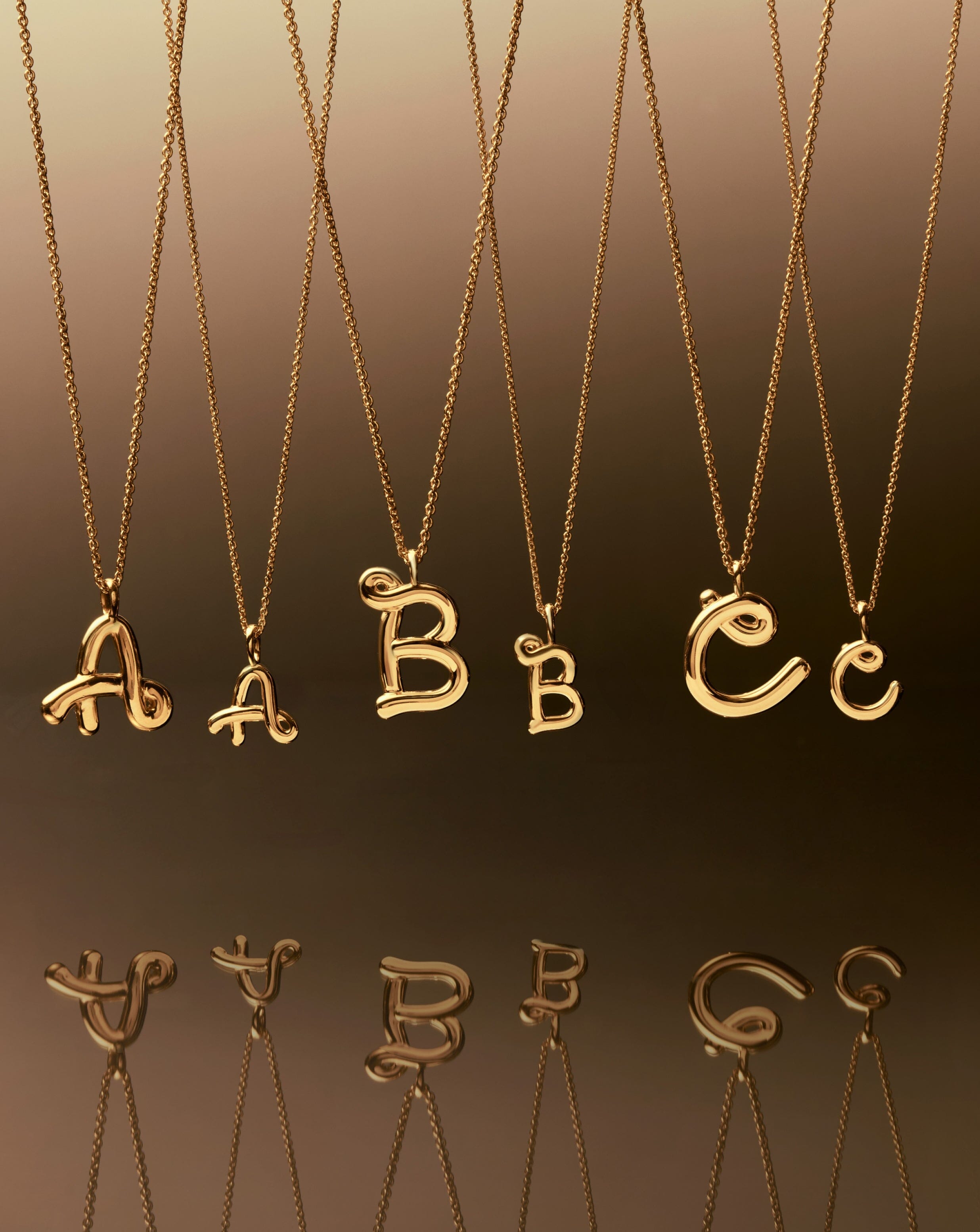 Curly Molten Mini Initial Necklace - B | 18ct Gold Vermeil Necklaces Missoma 