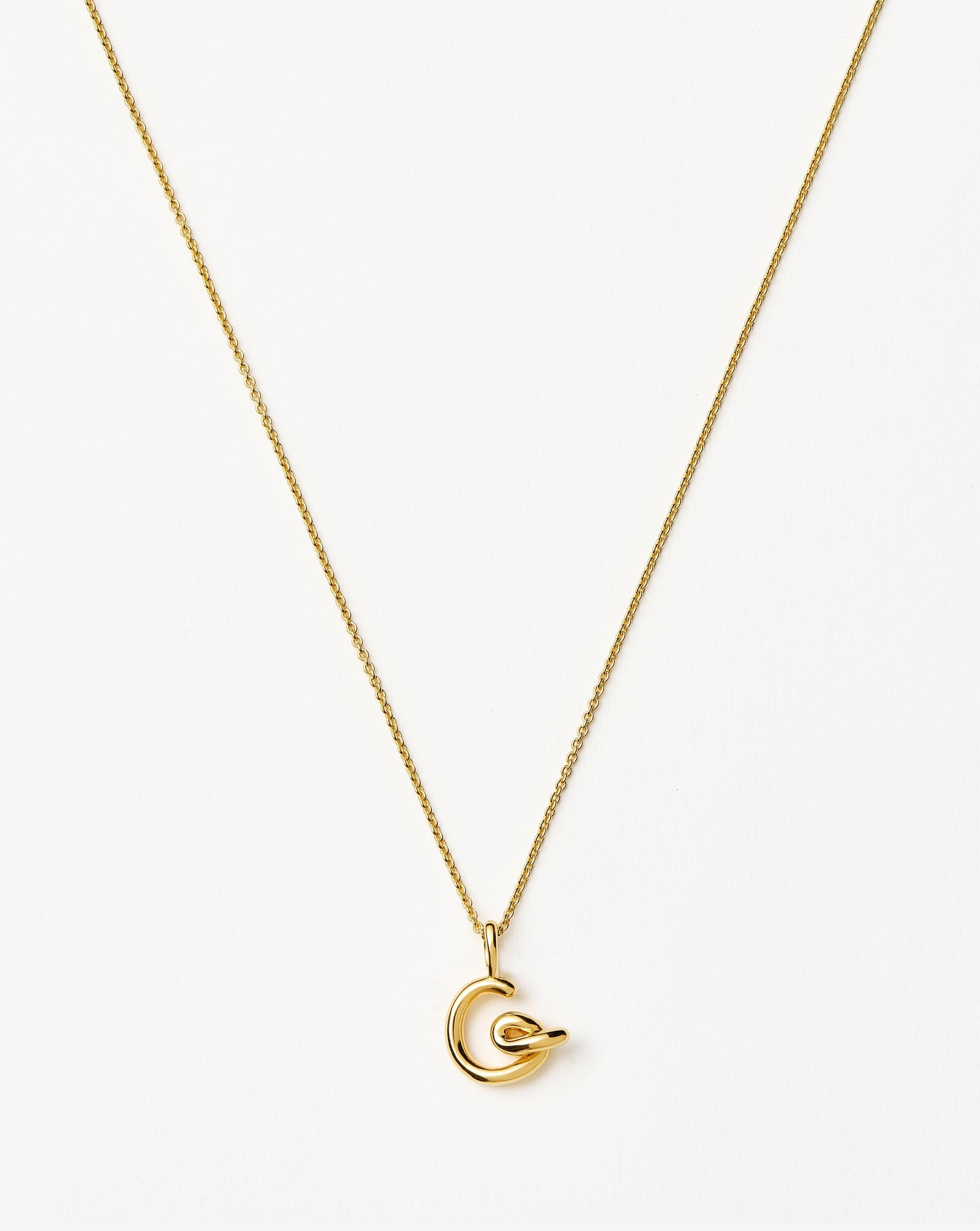 Curly Molten Mini Initial Necklace - G | 18ct Gold Vermeil Necklaces Missoma 