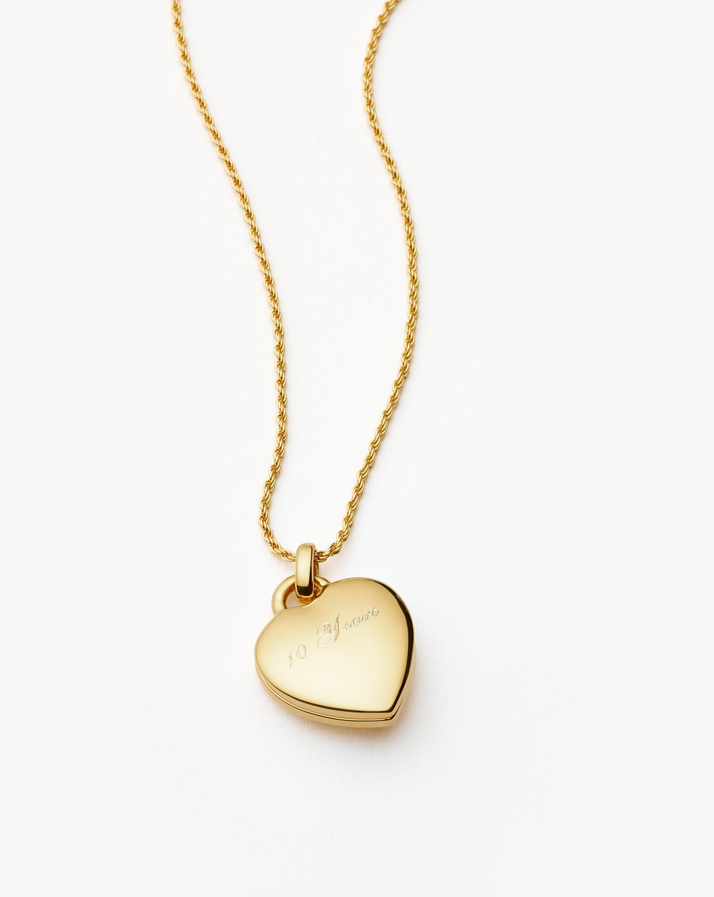 Engravable Heart Ridge Locket Pendant Necklace | 18ct Gold Vermeil/Rainbow Moonstone Necklaces Missoma 