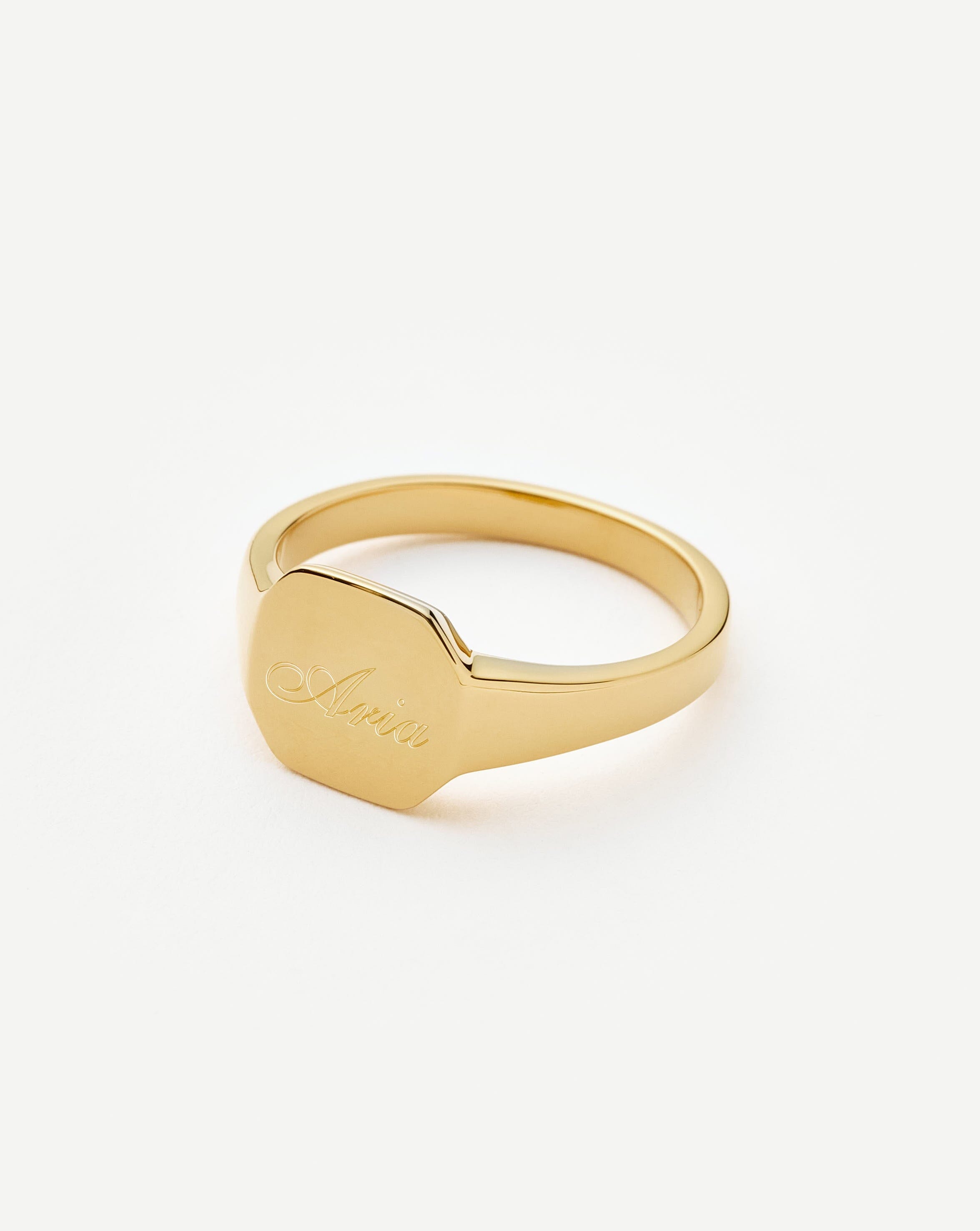 Engravable Octa Signet Ring | 18ct Gold Vermeil Rings Missoma 