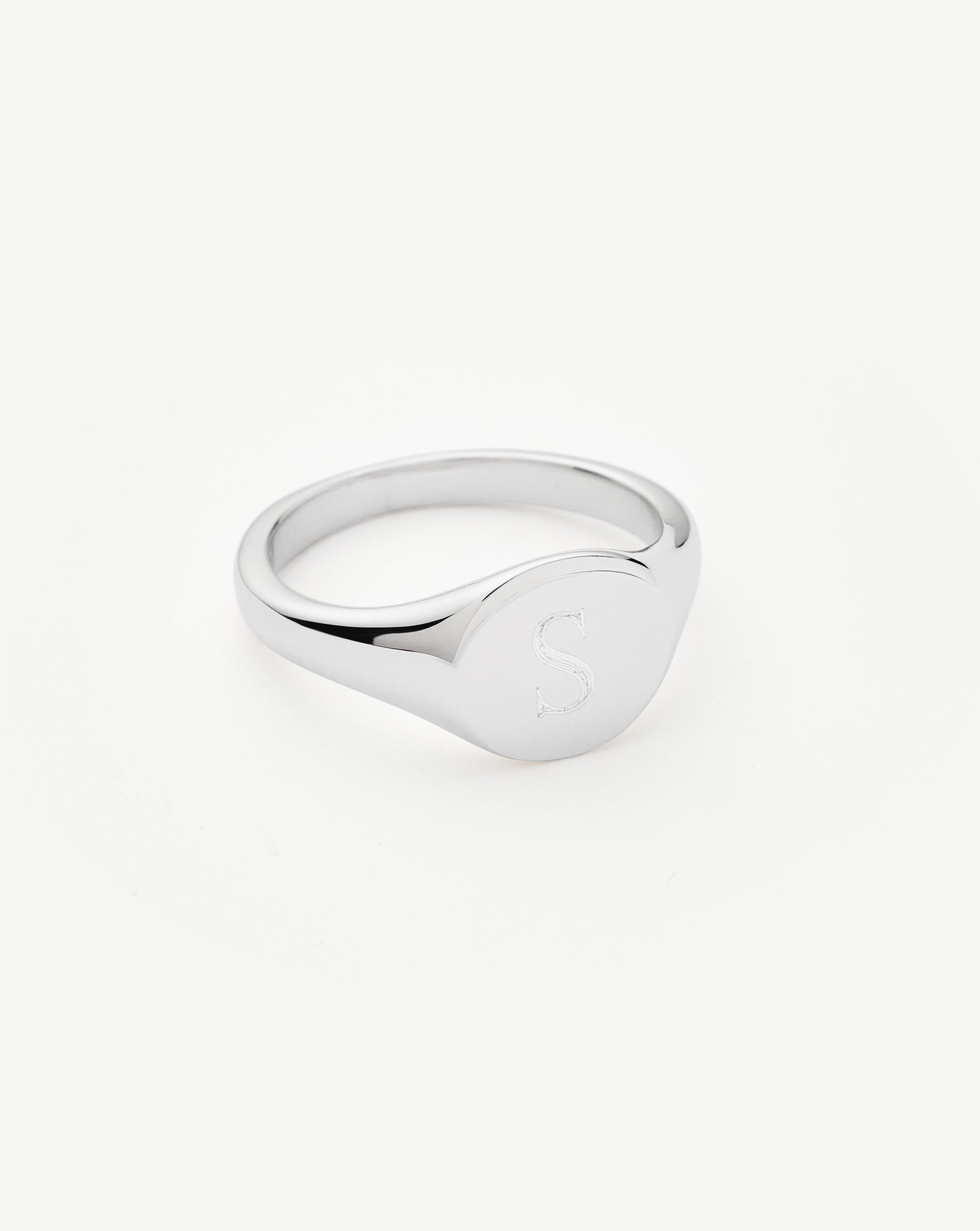 Engravable Round Signet Ring | Sterling Silver Rings Missoma 