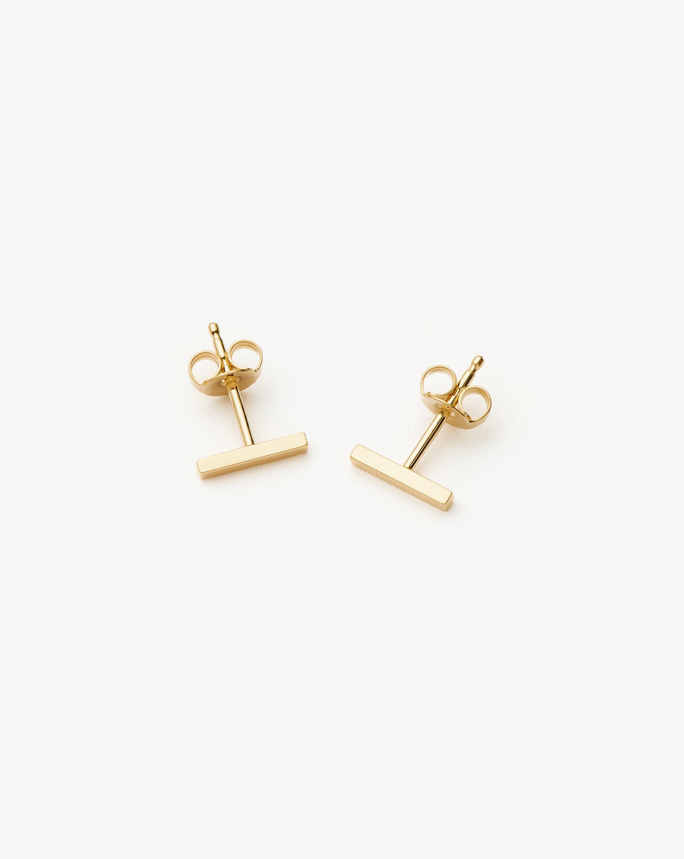 Fine Bar Stud Earrings | 14ct Solid Gold Earrings Missoma 