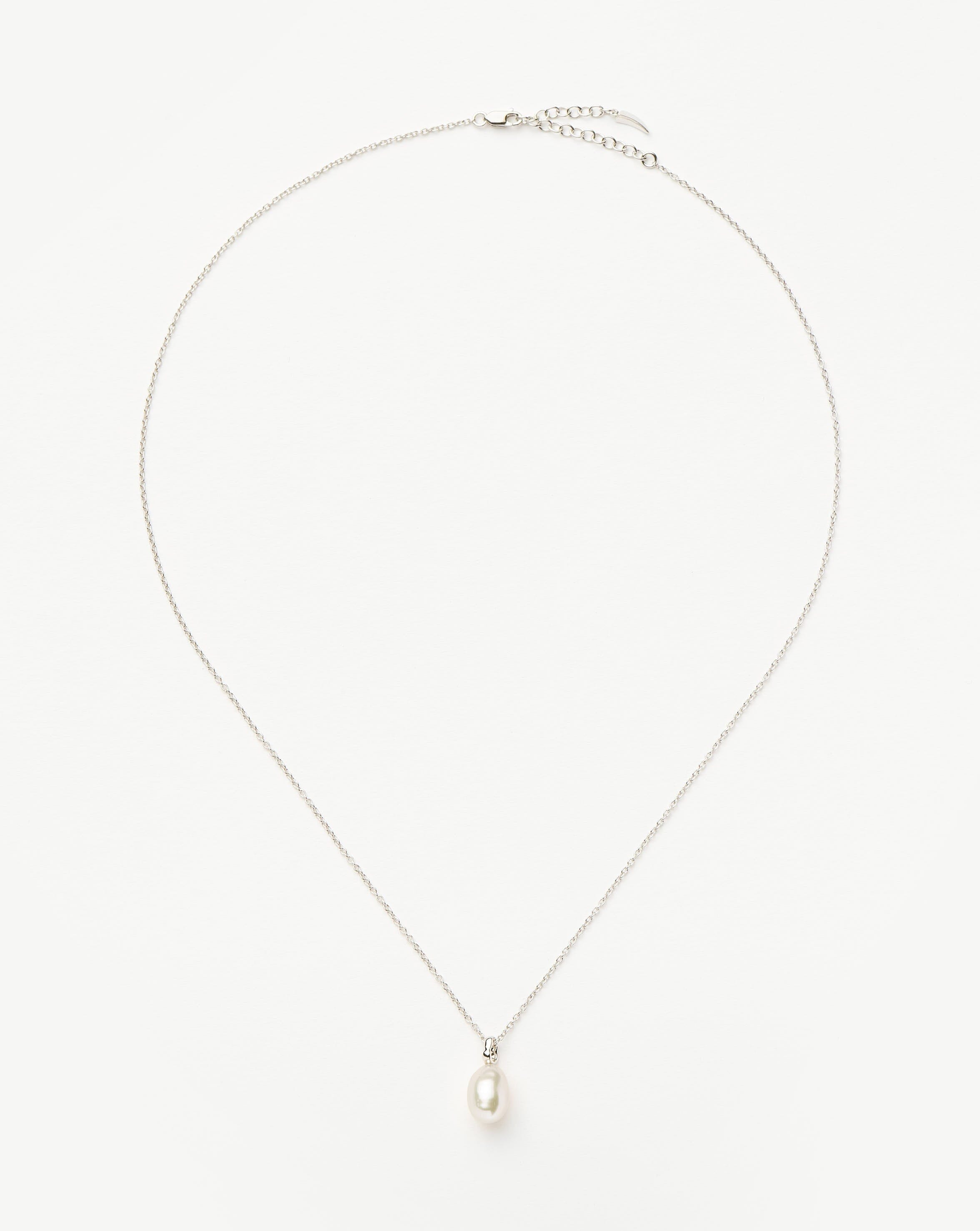 Fine Baroque Pearl Organic Pendant Necklace | 14ct Solid White Gold/Pearl Necklaces Missoma 