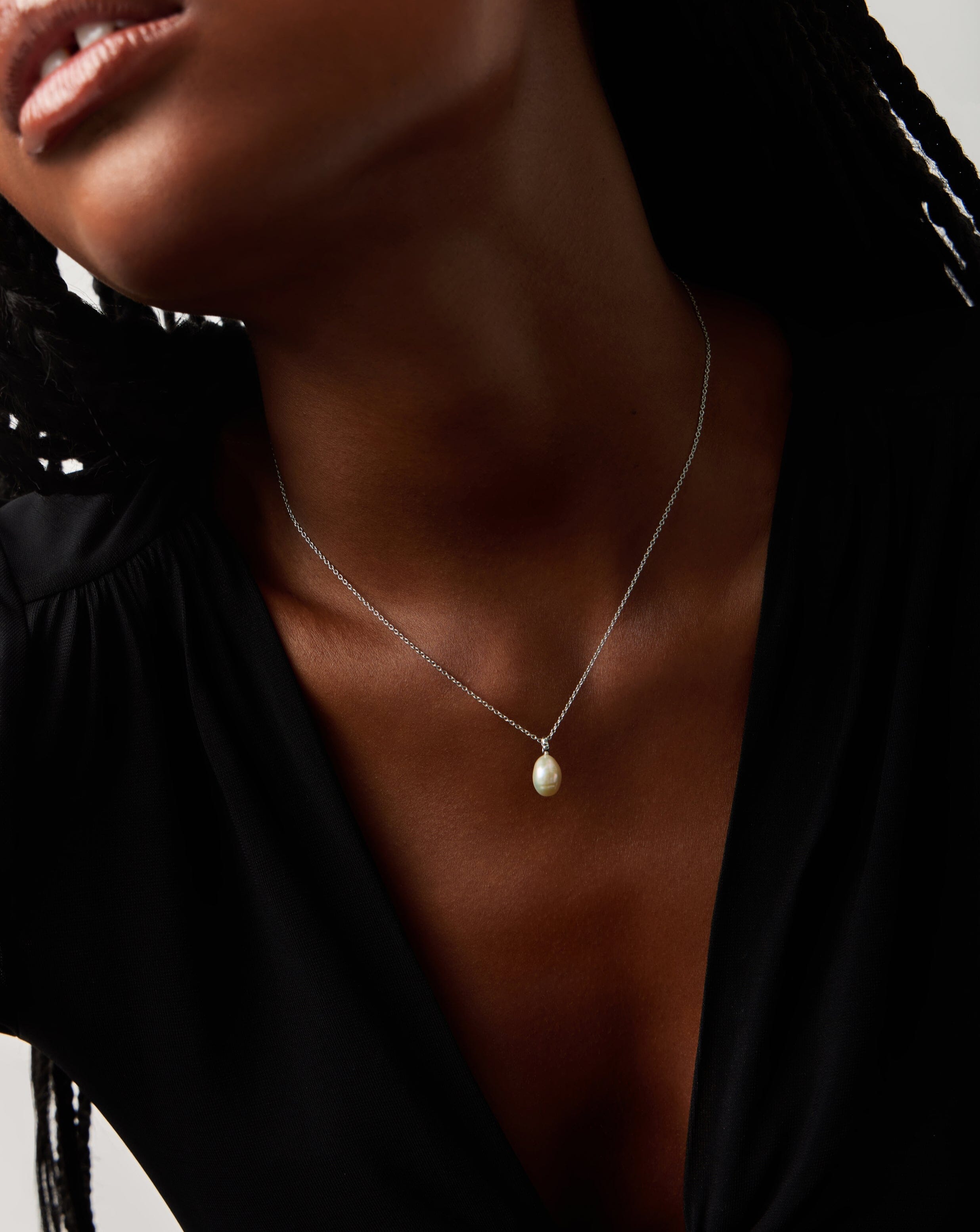 Fine Baroque Pearl Organic Pendant Necklace | 14ct Solid White Gold/Pearl Necklaces Missoma 