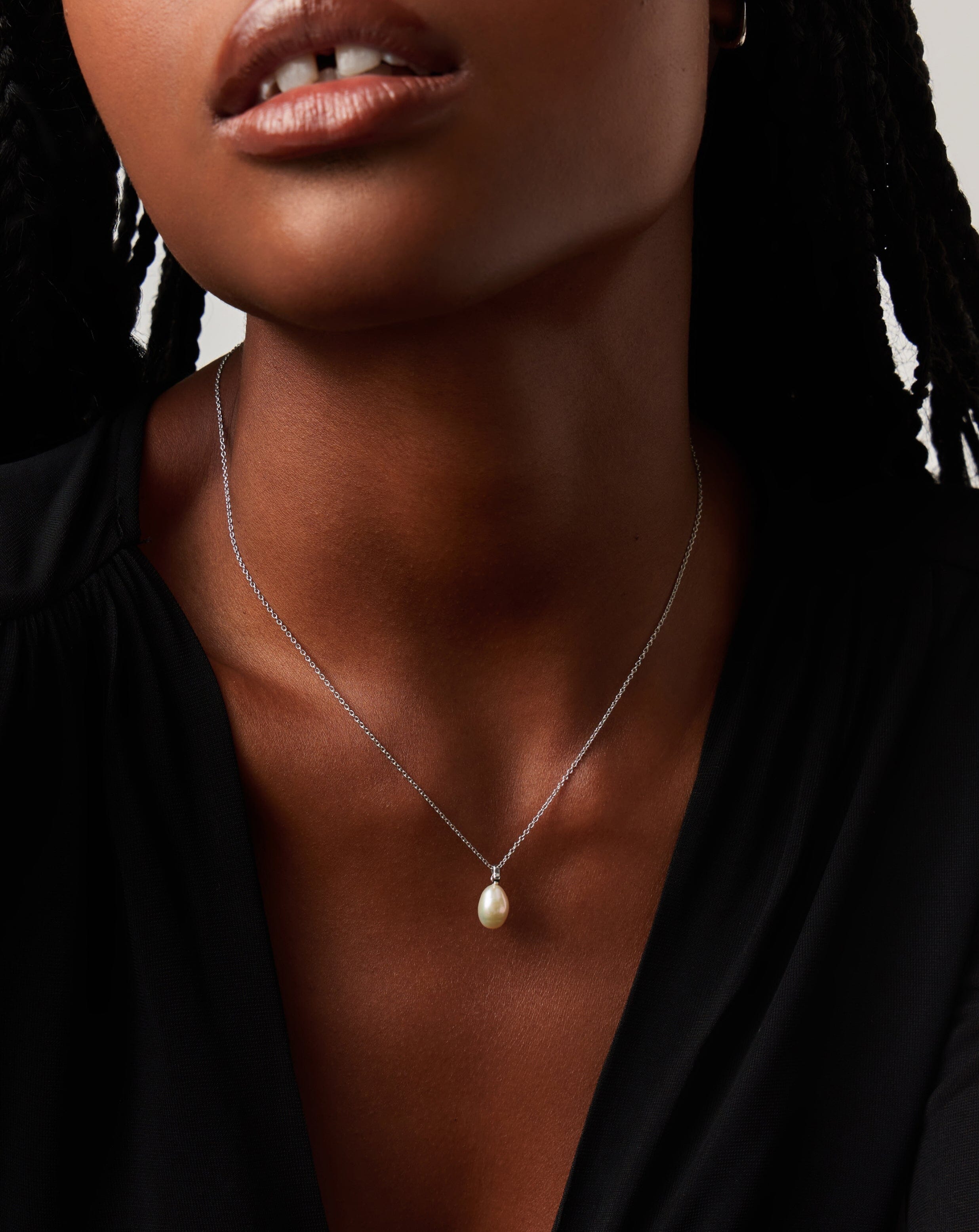 Fine Baroque Pearl Organic Pendant Necklace | 14ct Solid White Gold/Pearl Necklaces Missoma 