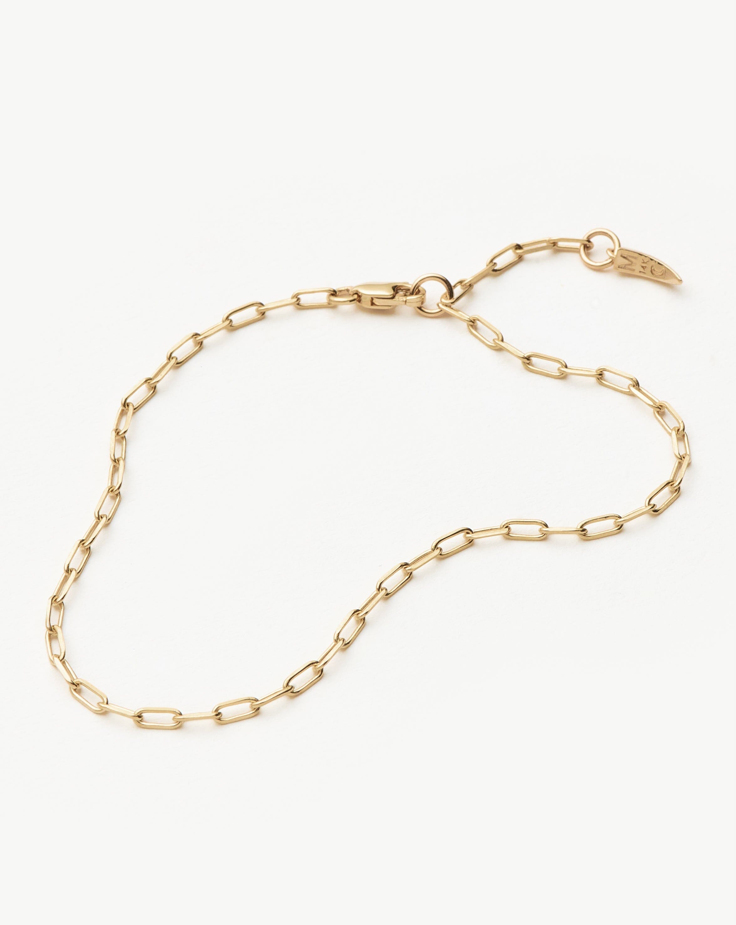 Fine Classic Paperclip Chain Bracelet | 14ct Solid Gold Bracelets Missoma 