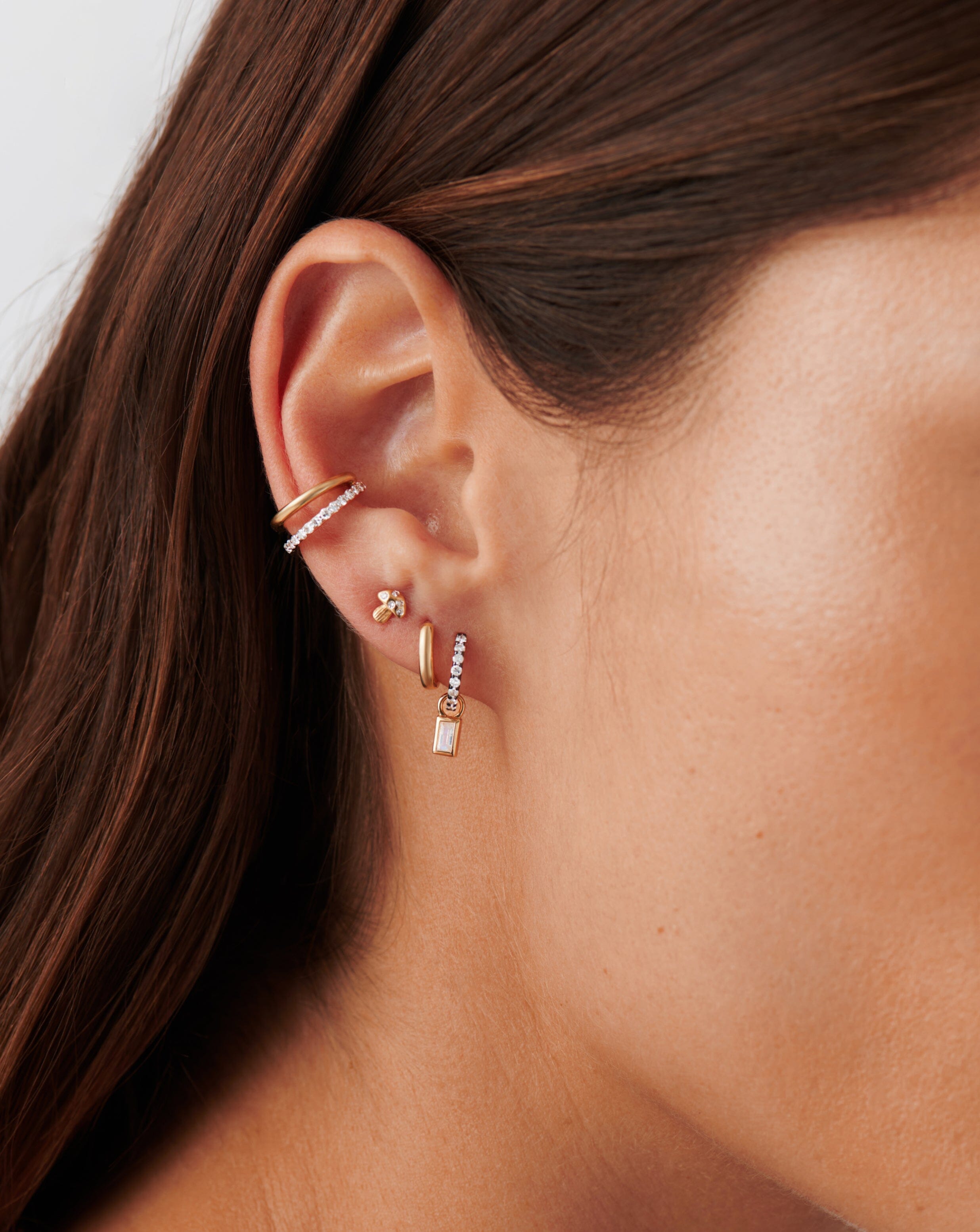 Fine Diamond Double Ear Cuff Earrings Missoma 