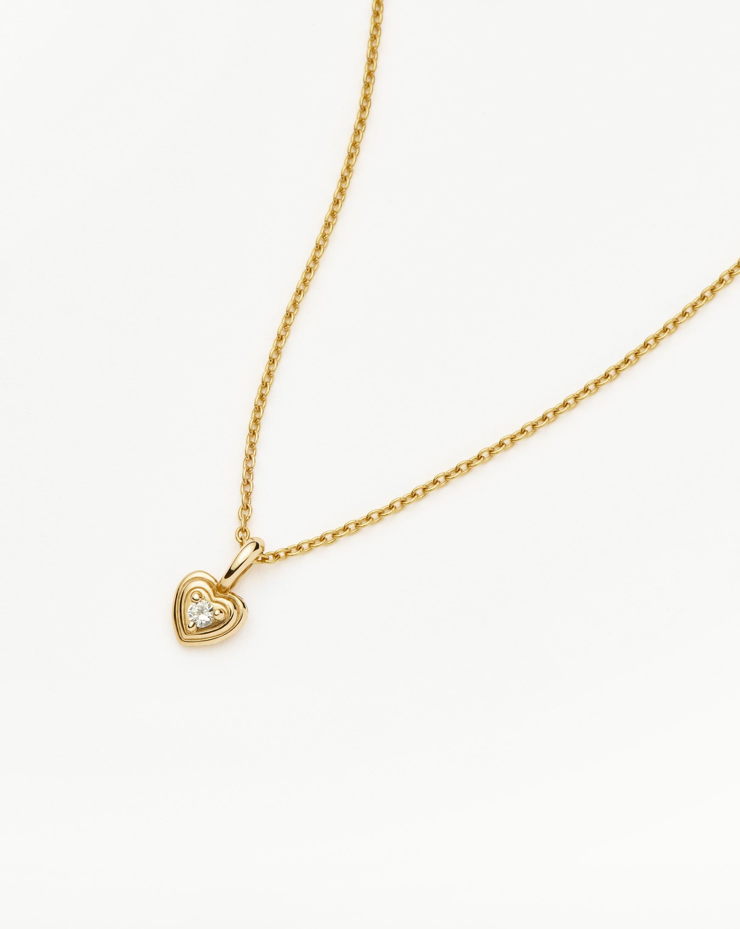 Fine Diamond Heart Mini Pendant Necklace | 14ct solid Gold/Diamond Necklaces Missoma 