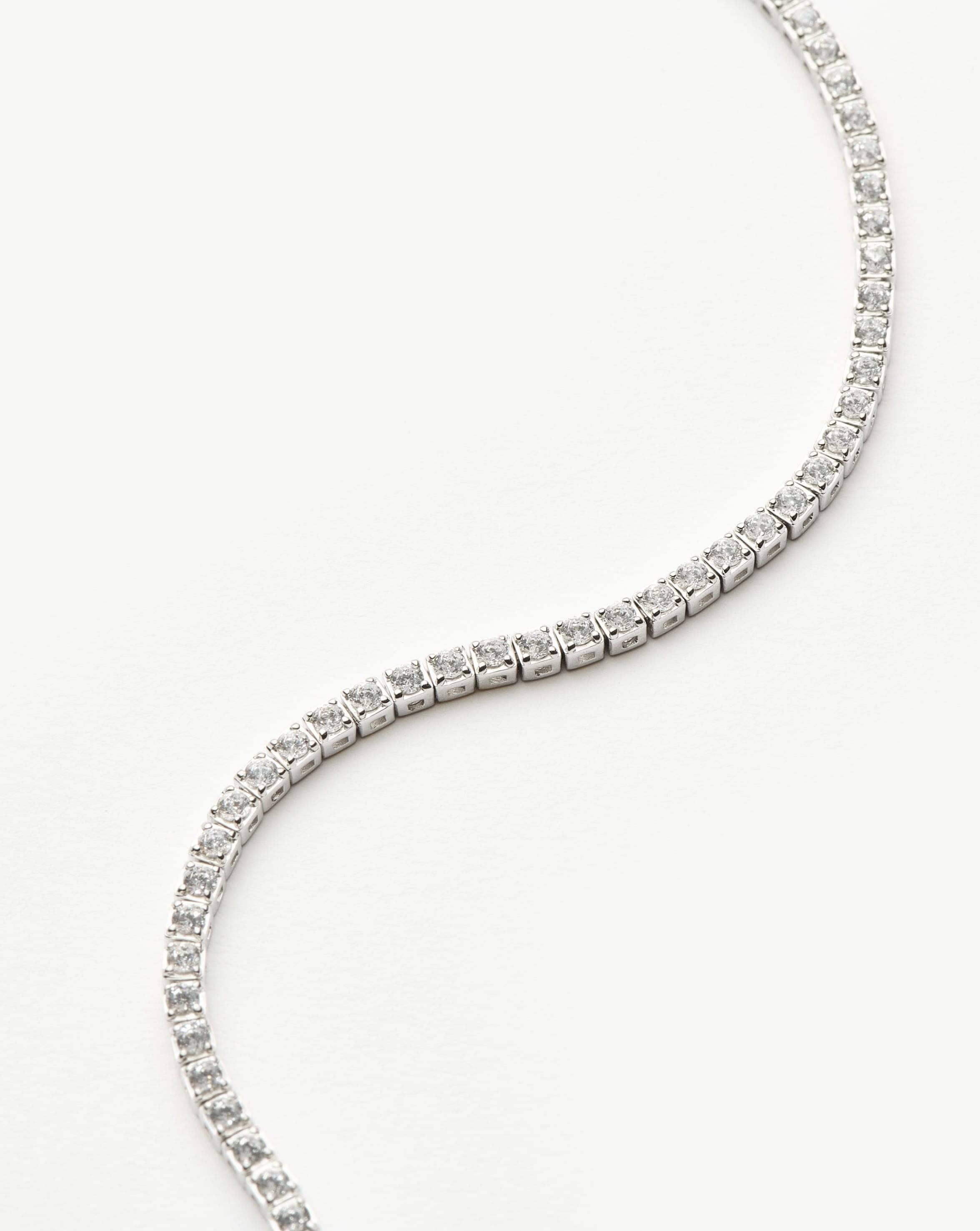 Fine Diamond Tennis Bracelet - Size L | 14ct Solid White Gold Lab Grown Diamonds Bracelets Missoma 