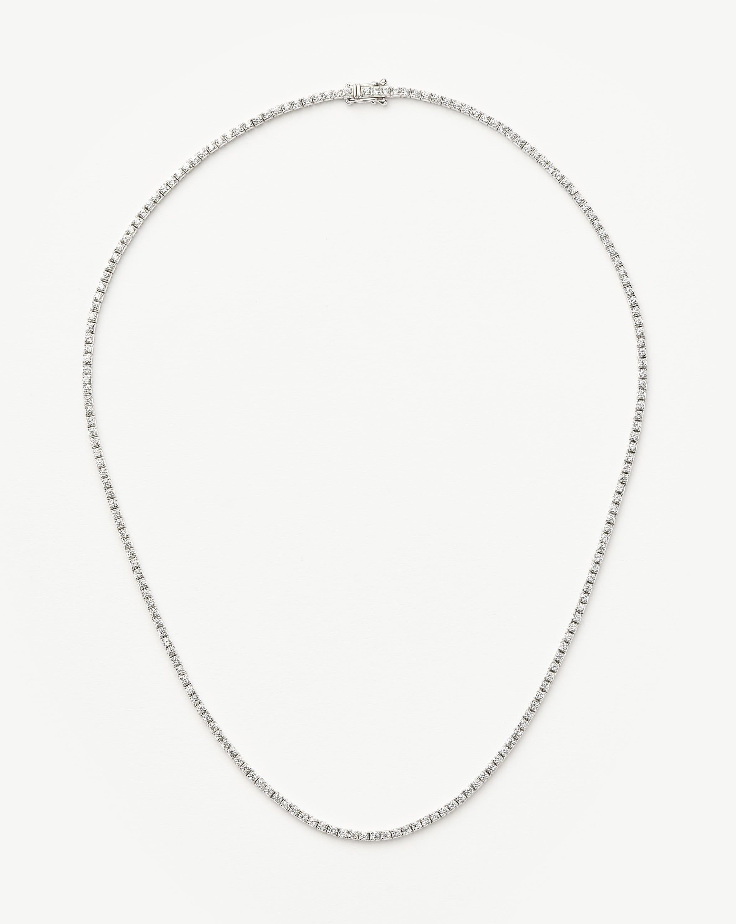 Fine Diamond Tennis Necklace | 14ct Solid White Gold Diamond Necklaces Missoma 