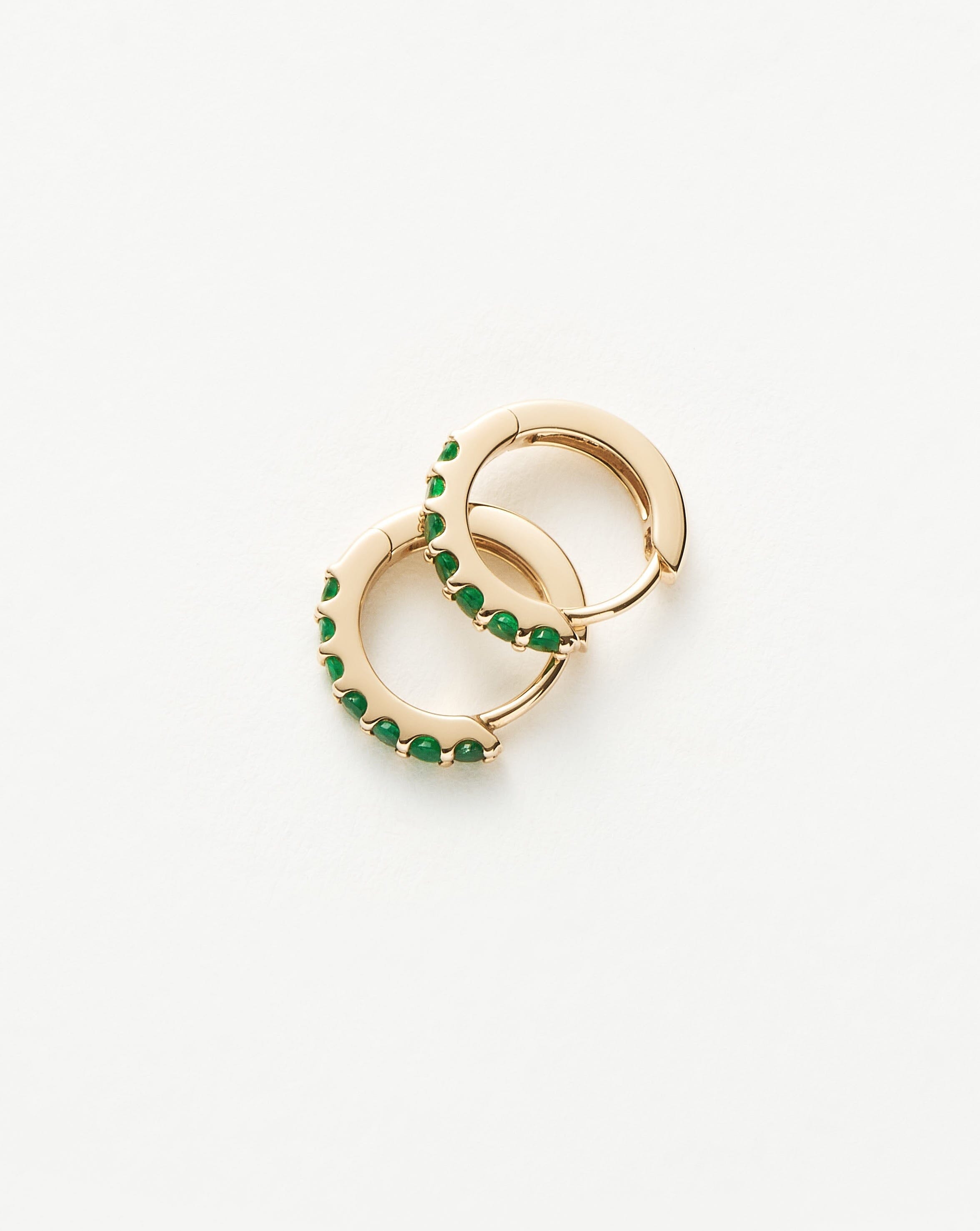 Fine Emerald Huggies Earrings Missoma 