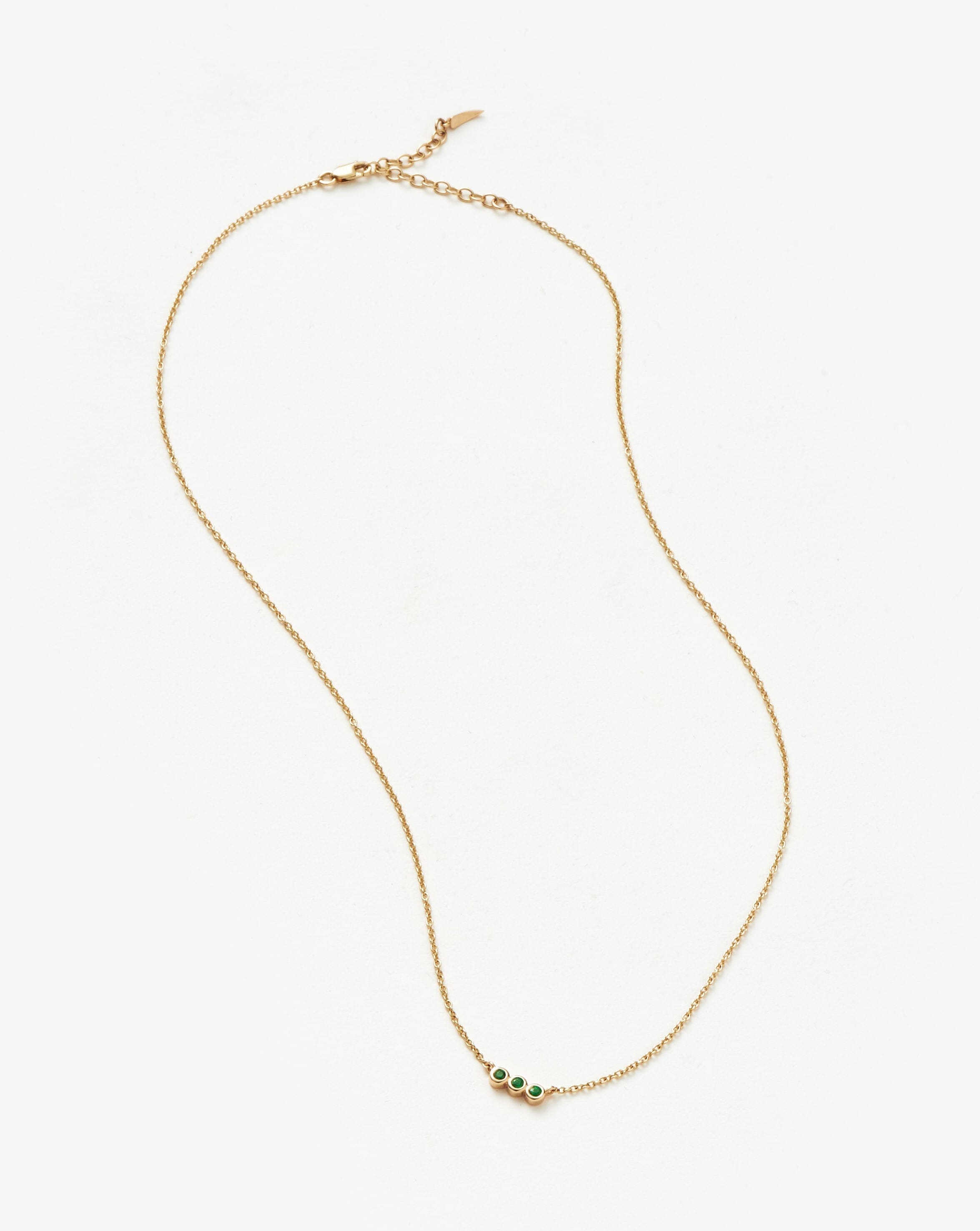 Fine Emerald Solitaire Trio Necklace Necklaces Missoma 