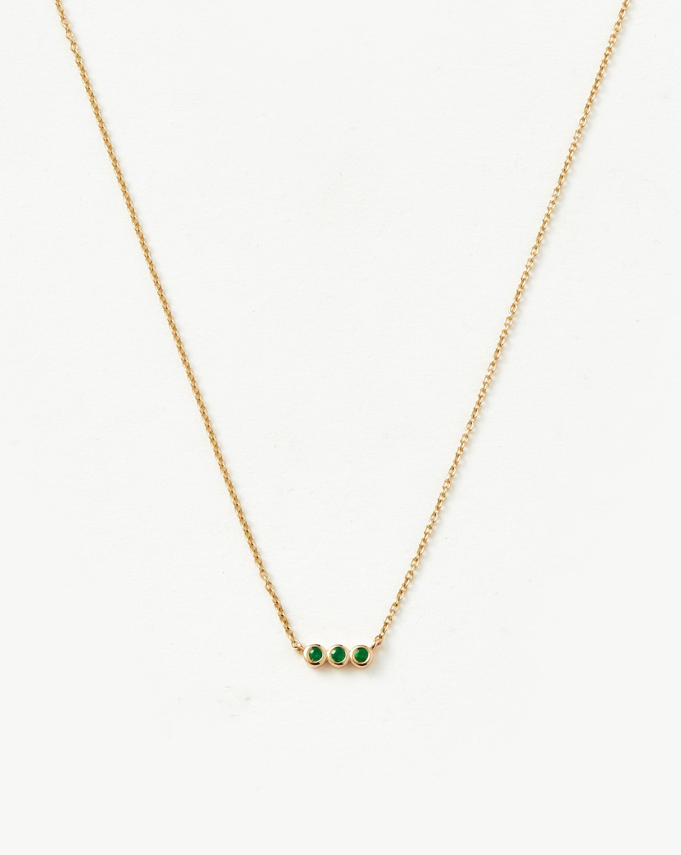 Fine Emerald Solitaire Trio Necklace Necklaces Missoma 