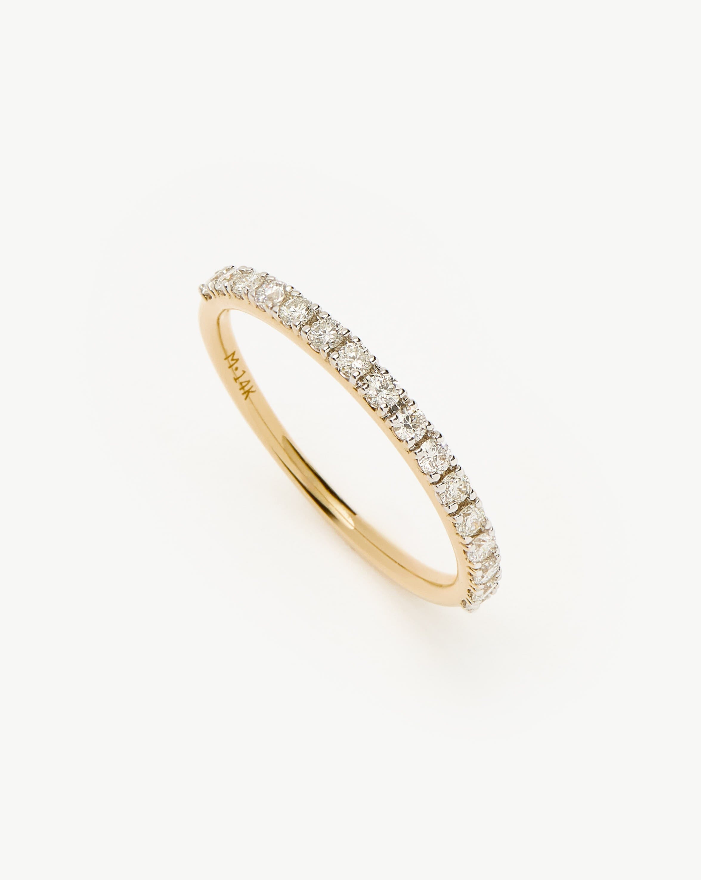 Fine Half Diamond Eternity Ring | 14ct Solid Gold/Diamond Rings Missoma 