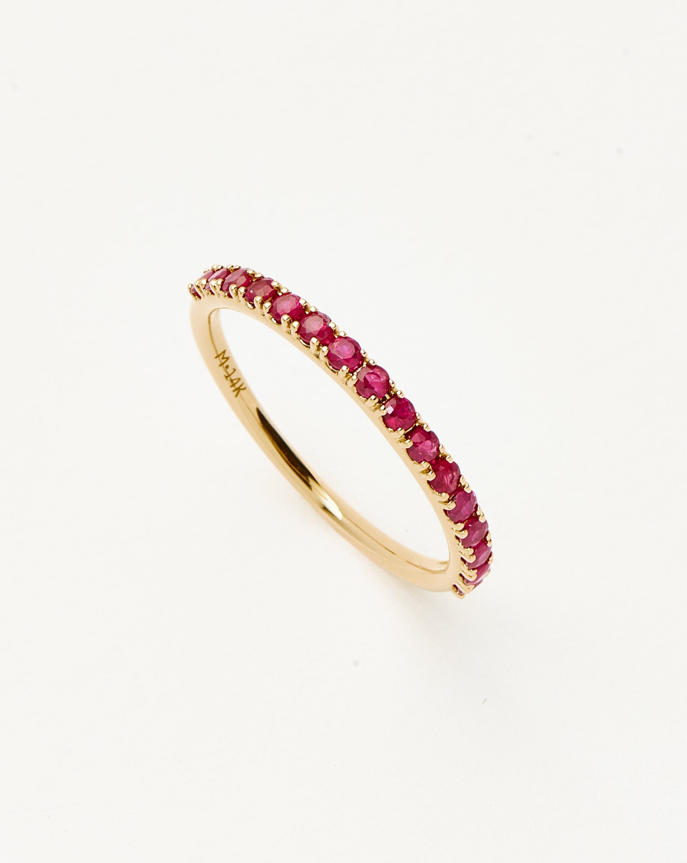 Fine Half Eternity Ruby Ring | 14ct Solid Gold/Ruby Rings Missoma 