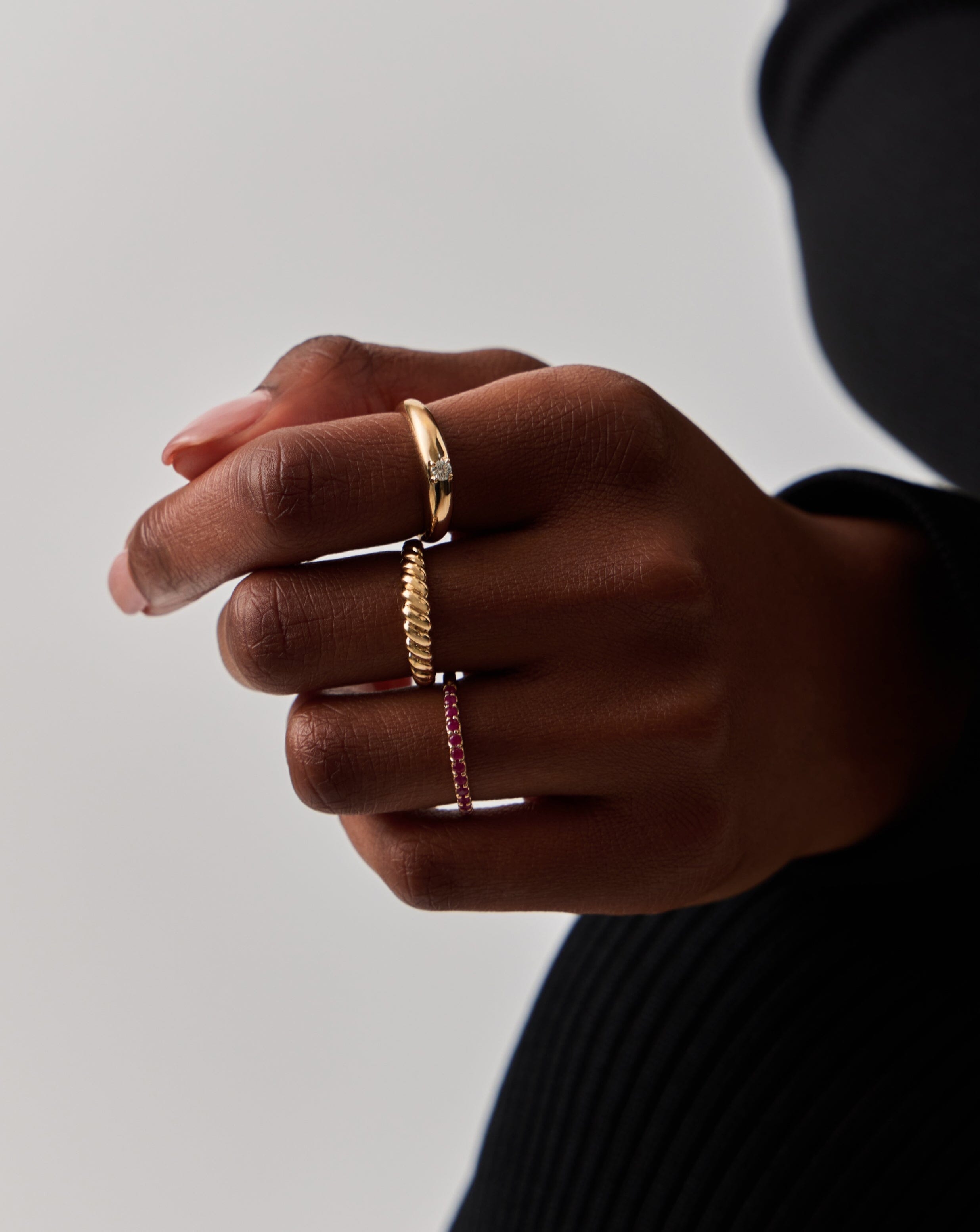 Fine Half Eternity Ruby Ring | 14ct Solid Gold/Ruby Rings Missoma 