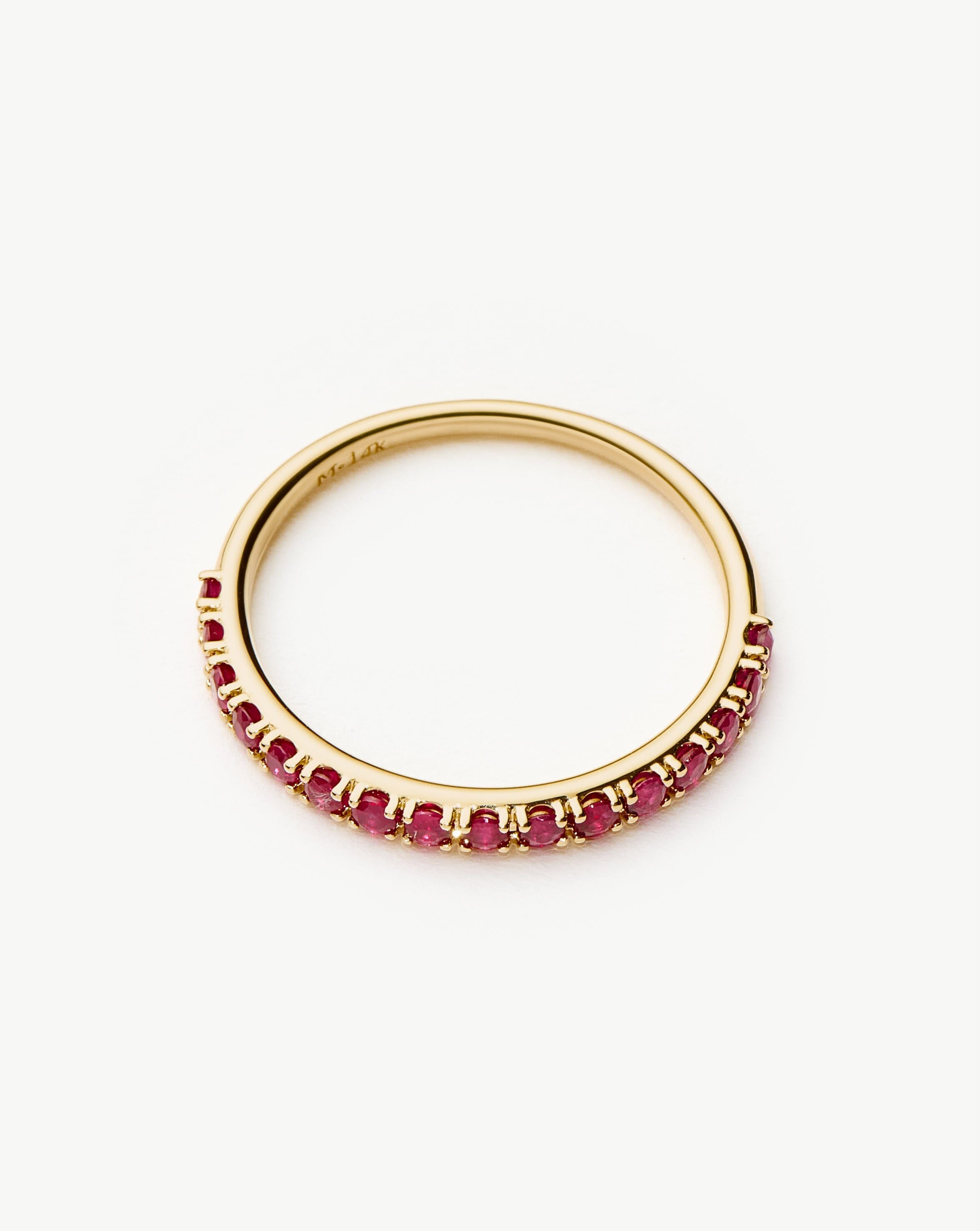 Fine Half Eternity Ruby Ring | 14ct Solid Gold/Ruby Rings Missoma 