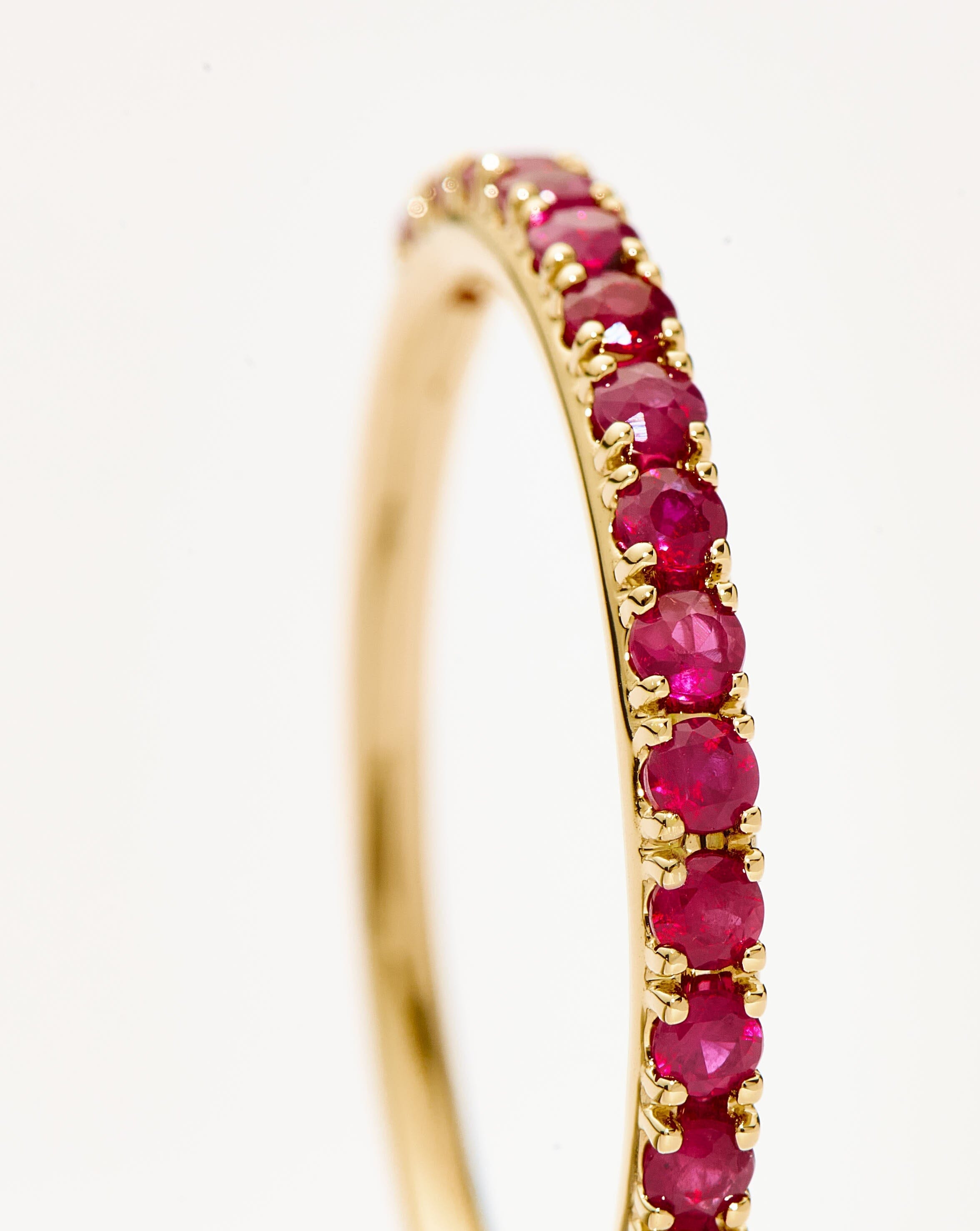 Fine Half Eternity Ruby Ring | 14ct Solid Gold/Ruby Rings Missoma 