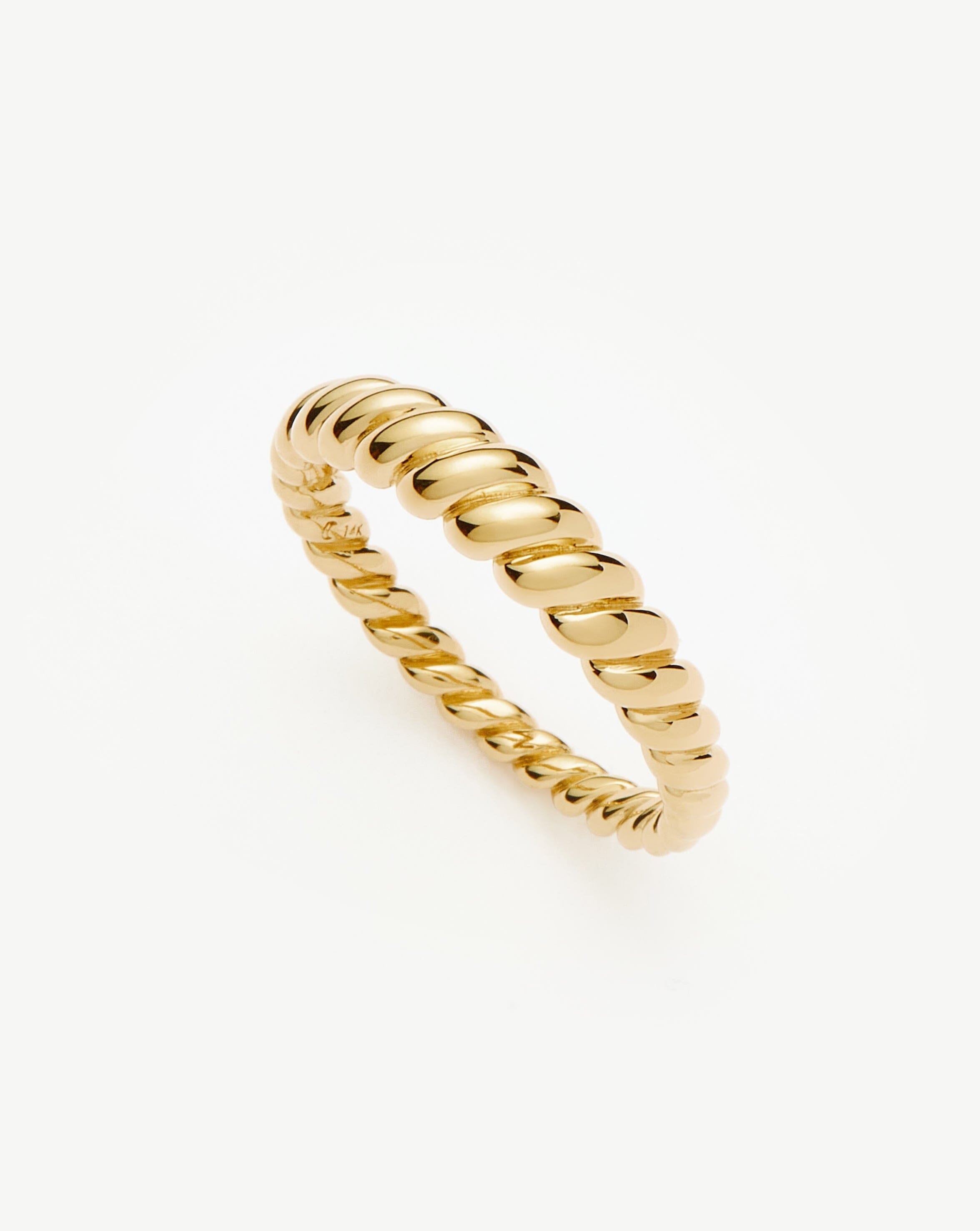 Fine Twisted Classic Ring | 14ct Solid Gold Rings Missoma 