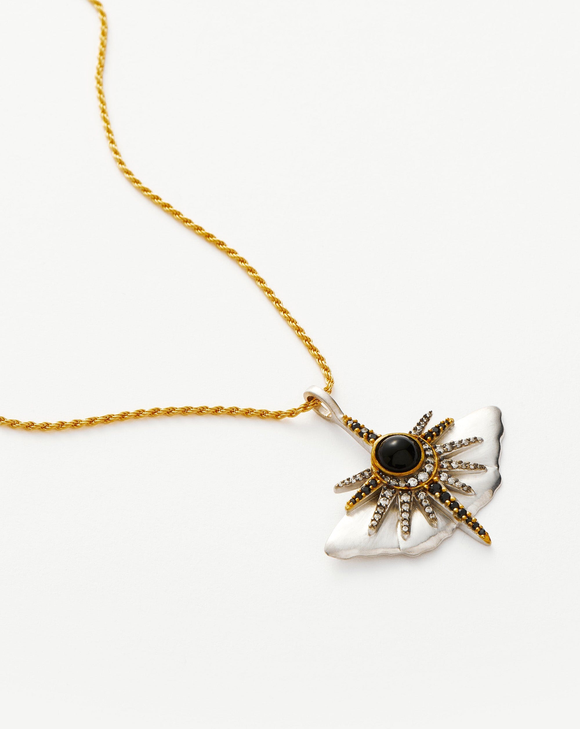 Harris Reed Emerging Butterfly Necklace | Silver Plated/Black Onyx Necklaces Missoma 