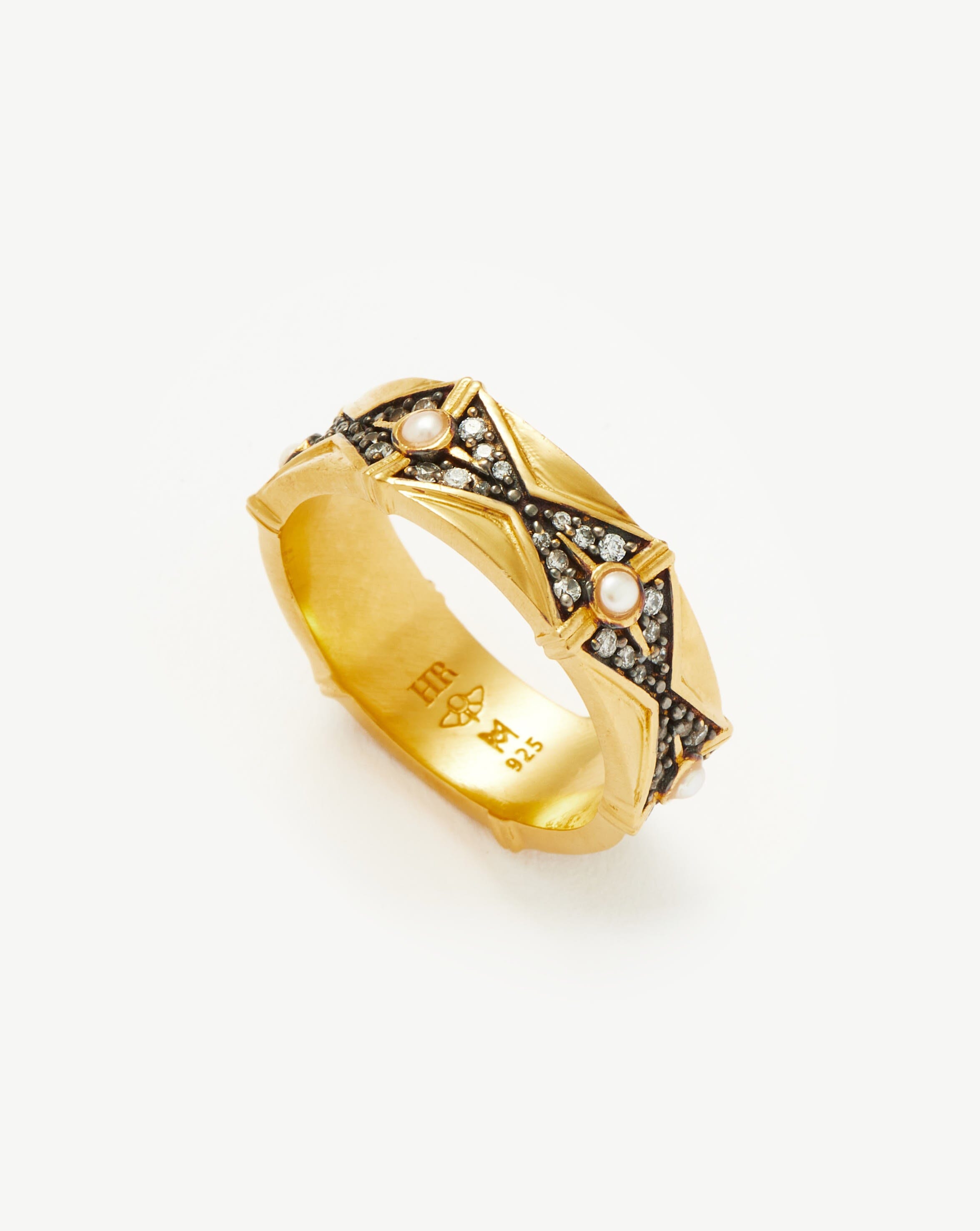 Harris Reed Jewel in the Crown Pearl Ring | 18ct Gold Plated Vermeil/Pearl Rings Missoma 