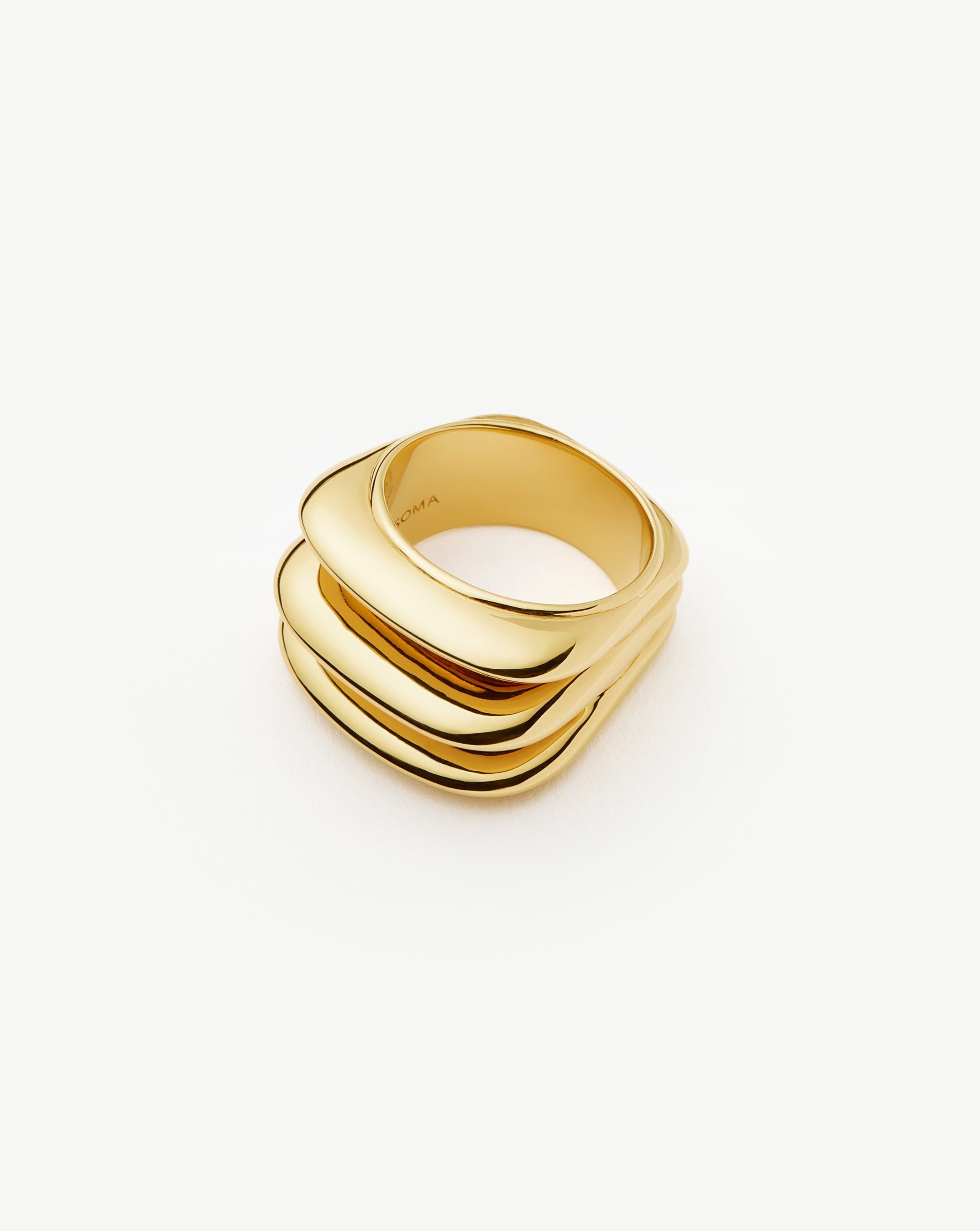 Hera Dome Triple Ridge Ring Rings Missoma 