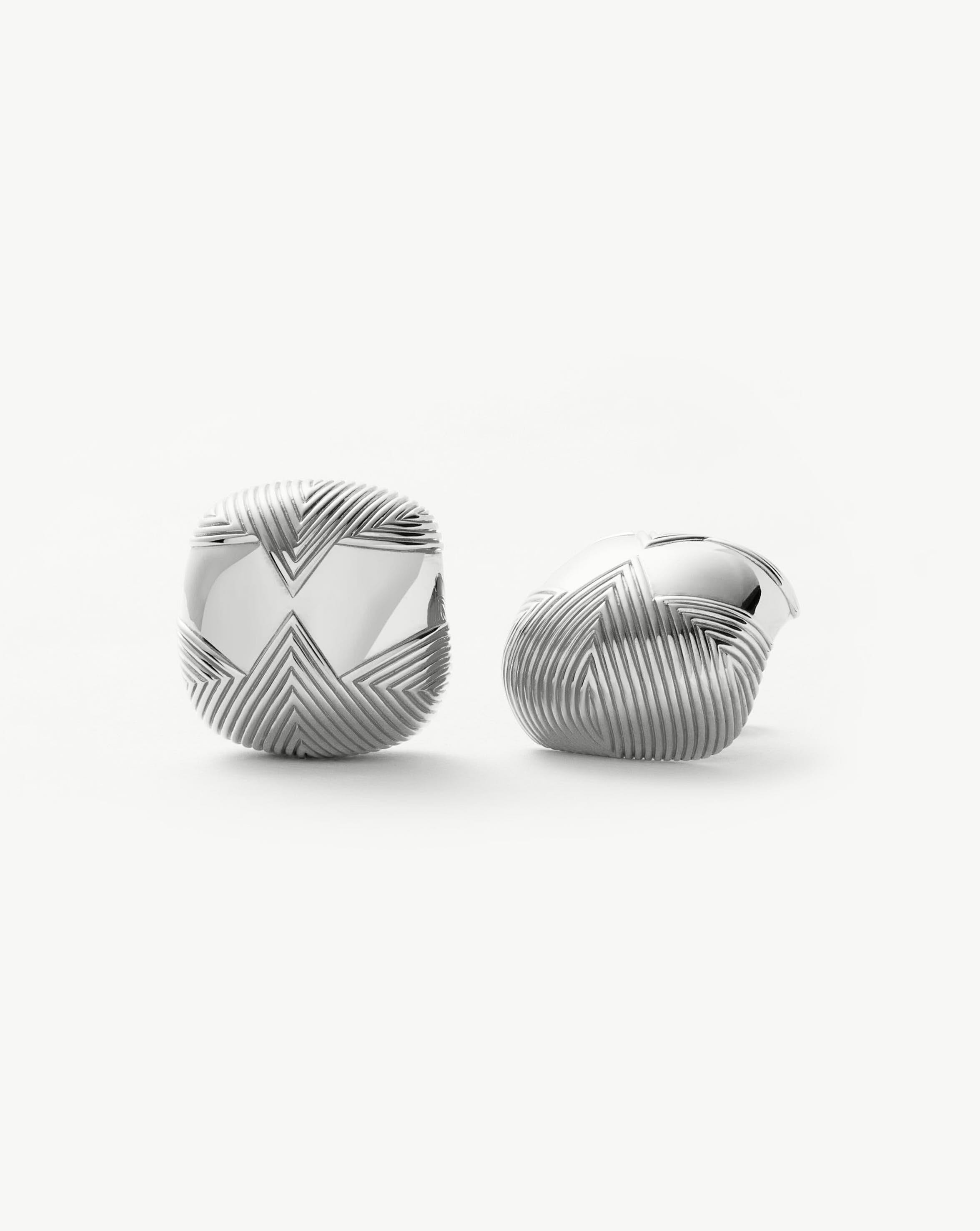 Hera Oversized Dome Ridge Stud Earrings | Silver Plated Earrings Missoma 