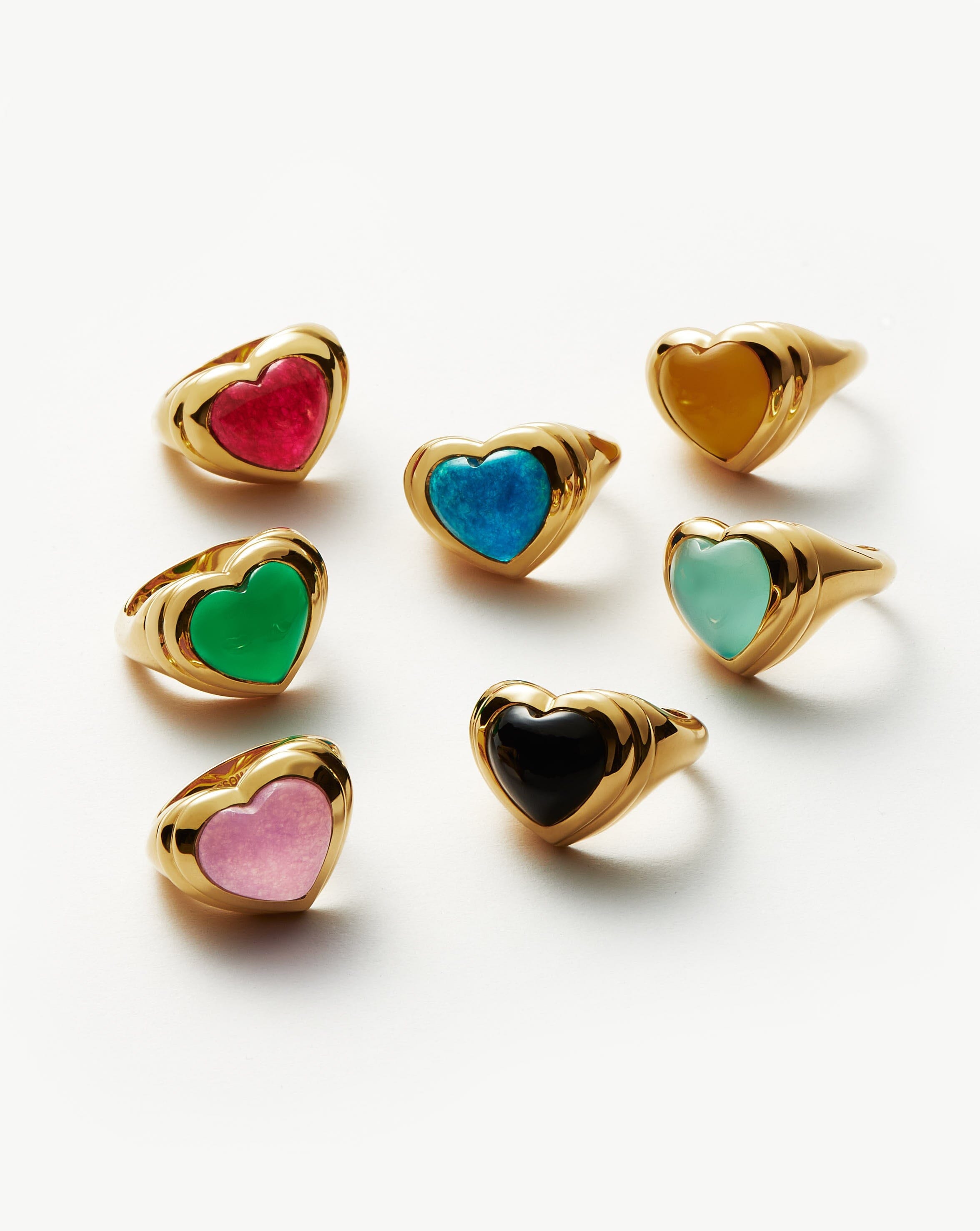 Jelly Heart Gemstone Ring | 18ct Gold Plated/Pink Quartz Rings Missoma 