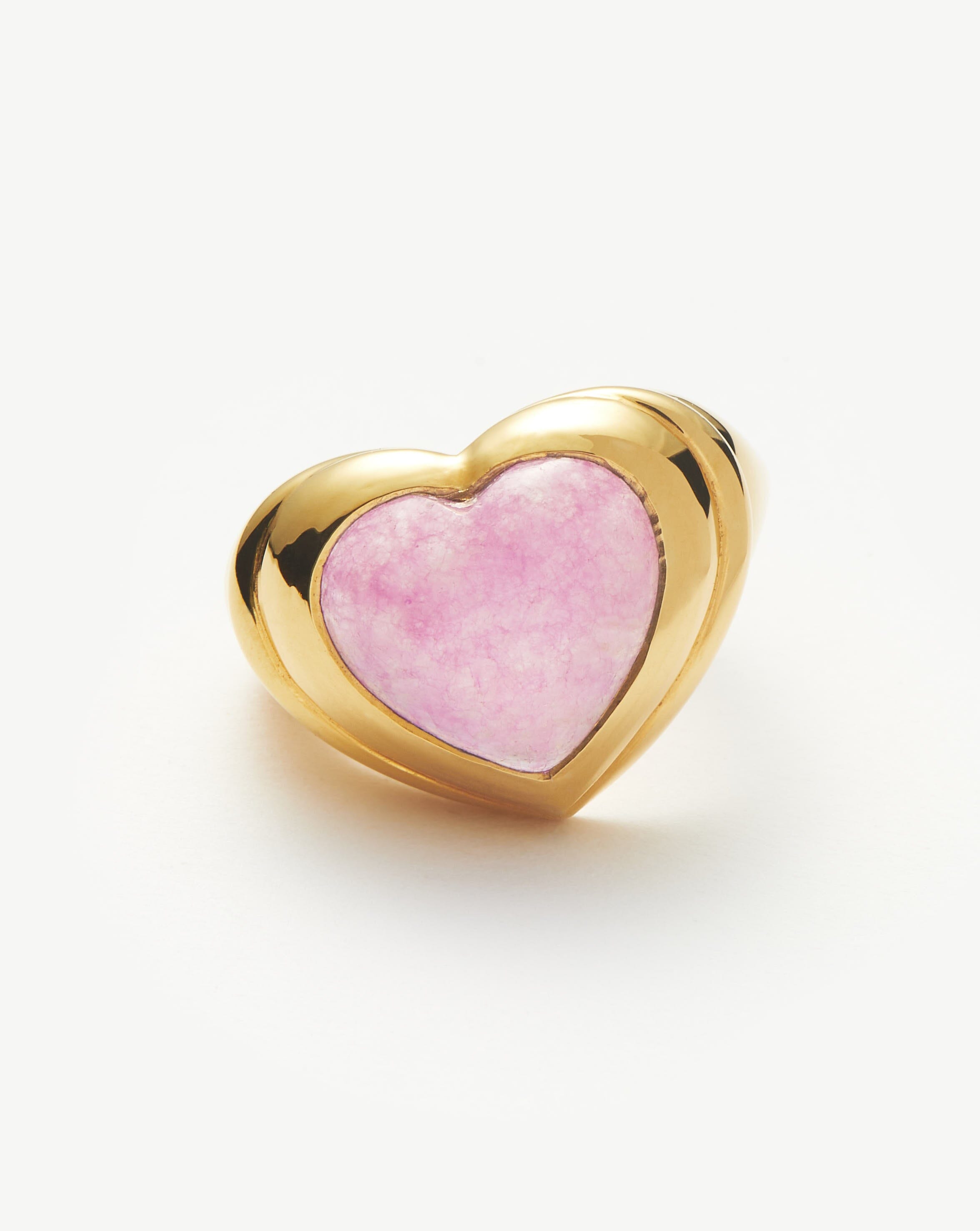 Jelly Heart Gemstone Ring | 18ct Gold Plated/Purple Quartz Rings Missoma 